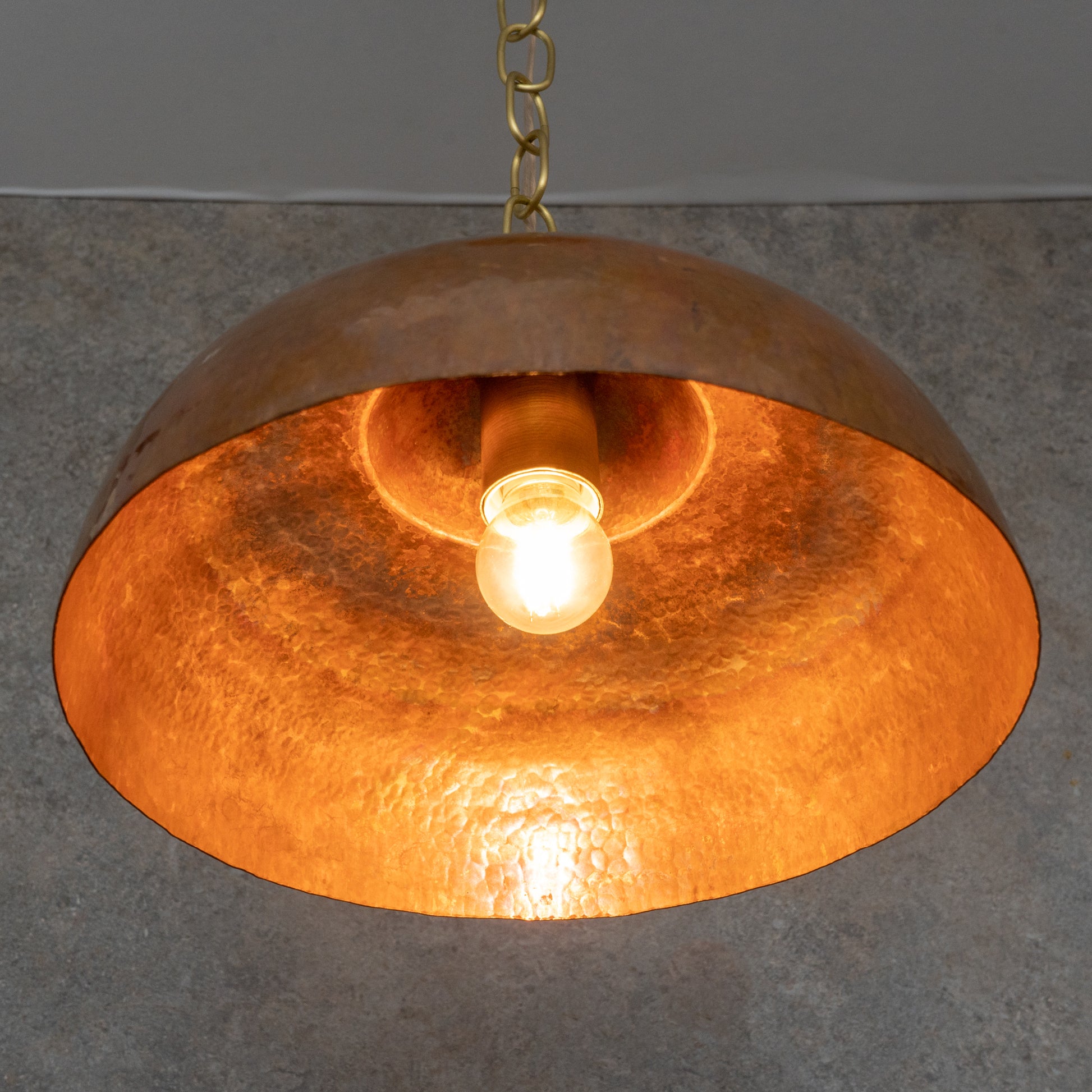 Tiered Copper Dome: Solid Hand - Forged Artisan Lighting with Aged Patina Finish - Insideast