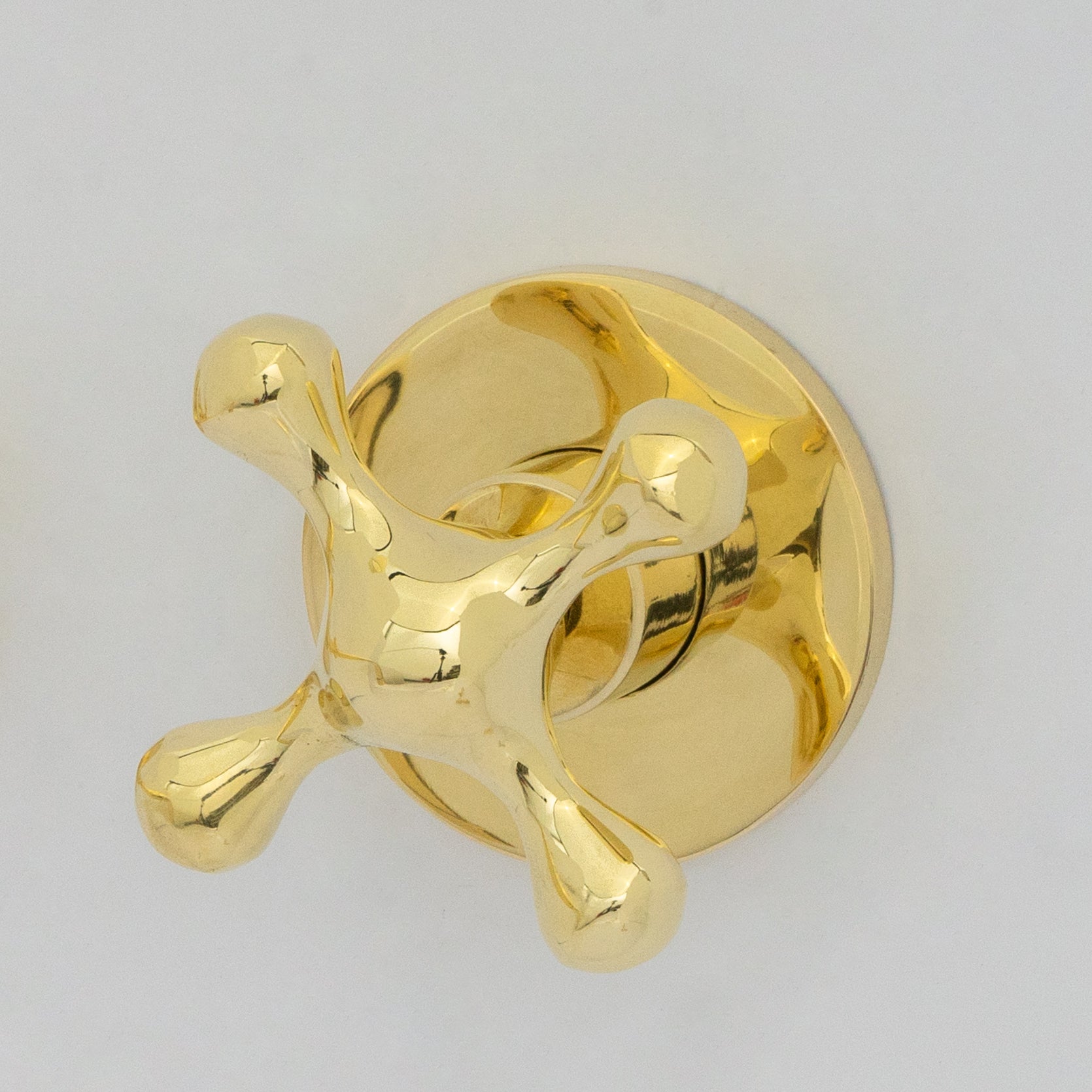 Unlacquered Brass Wall Mounted Bathroom Vessel Sink, Built In Vanity Faucet With Cross Handles