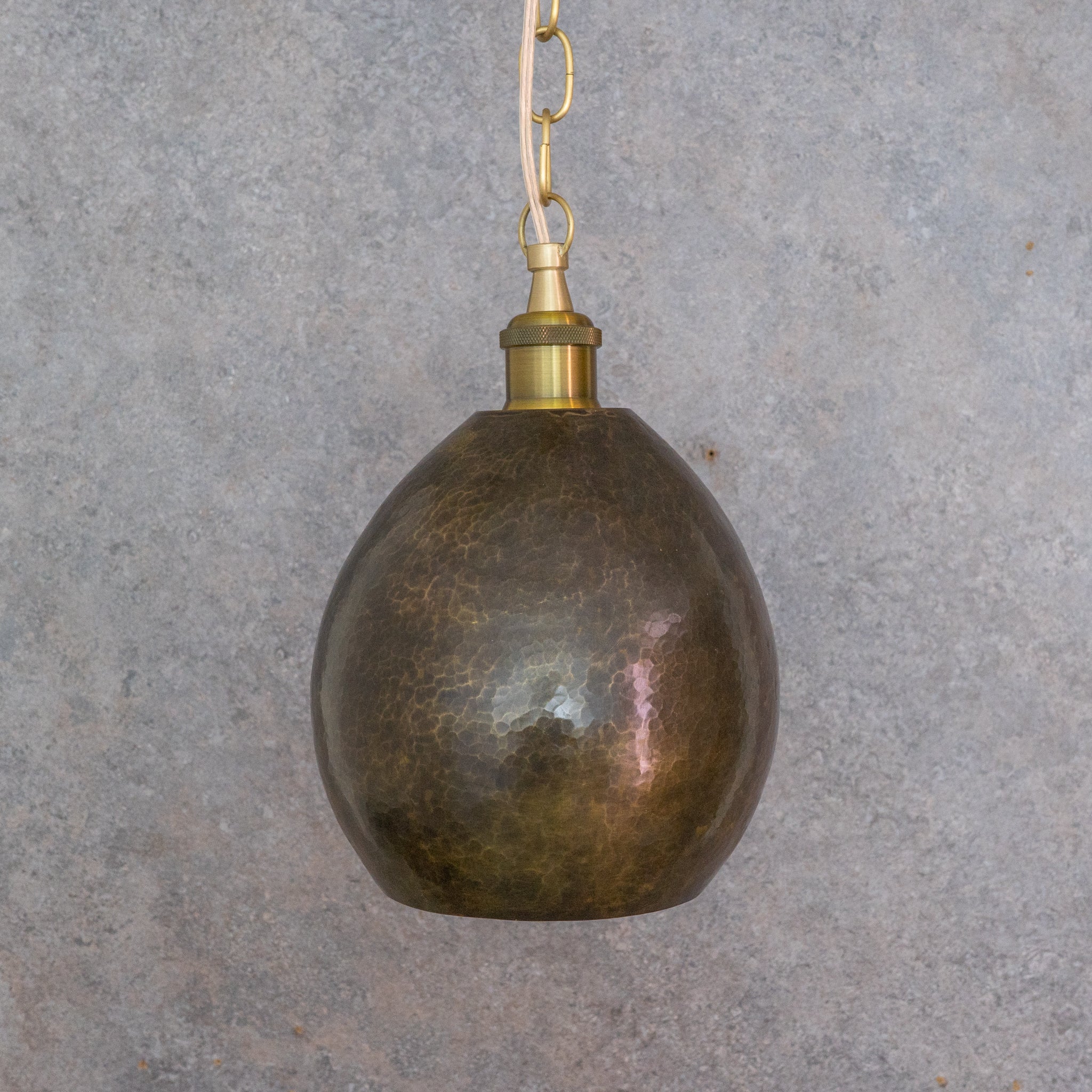 Dark Bronze Teardrop Pendant Light - Hand - Hammered Copper Hanging Lamp for Kitchen & Entryway - Insideast