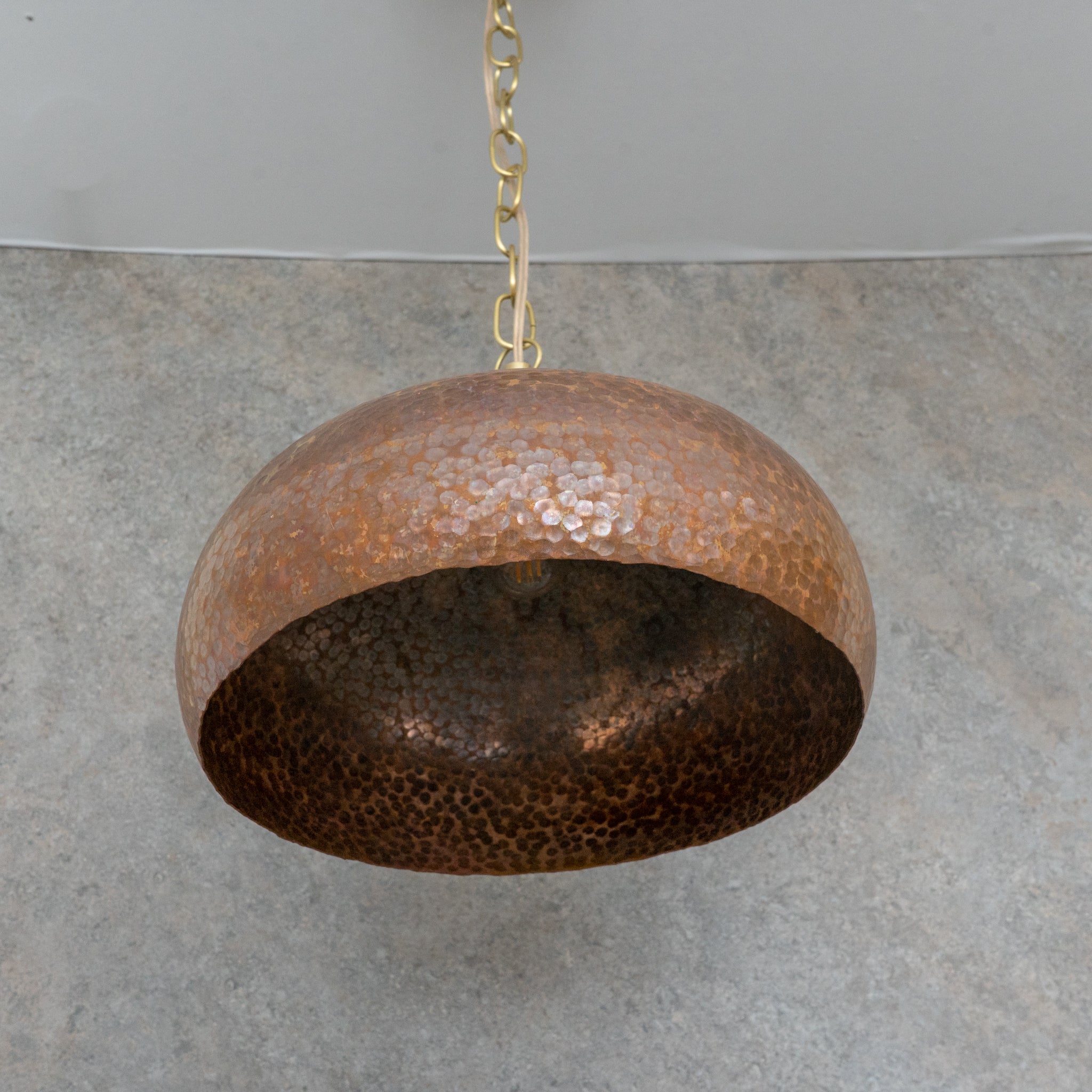 Tiered Copper Dome: Solid Hand - Forged Artisan Lighting with Aged Patina Finish - Insideast