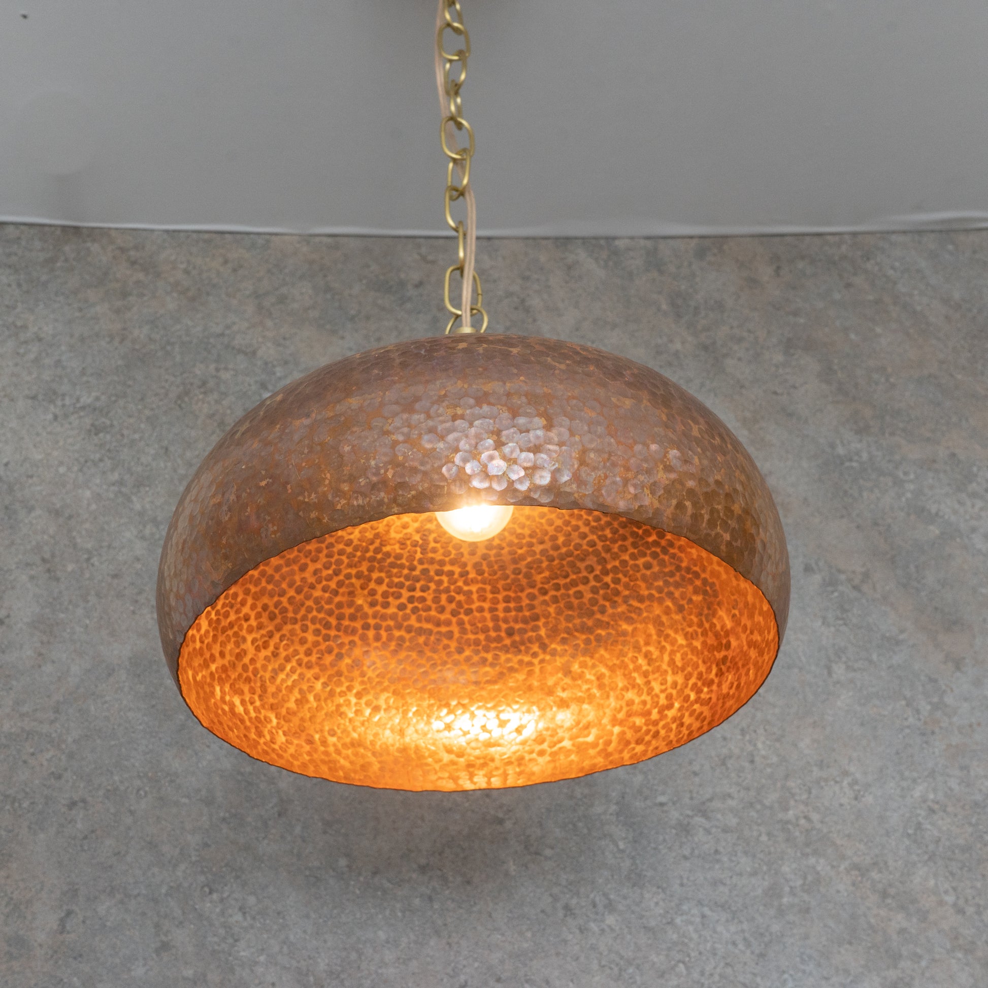 Tiered Copper Dome: Solid Hand - Forged Artisan Lighting with Aged Patina Finish - Insideast