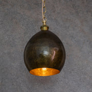 Dark Bronze Teardrop Pendant Light - Hand - Hammered Copper Hanging Lamp for Kitchen & Entryway - Insideast