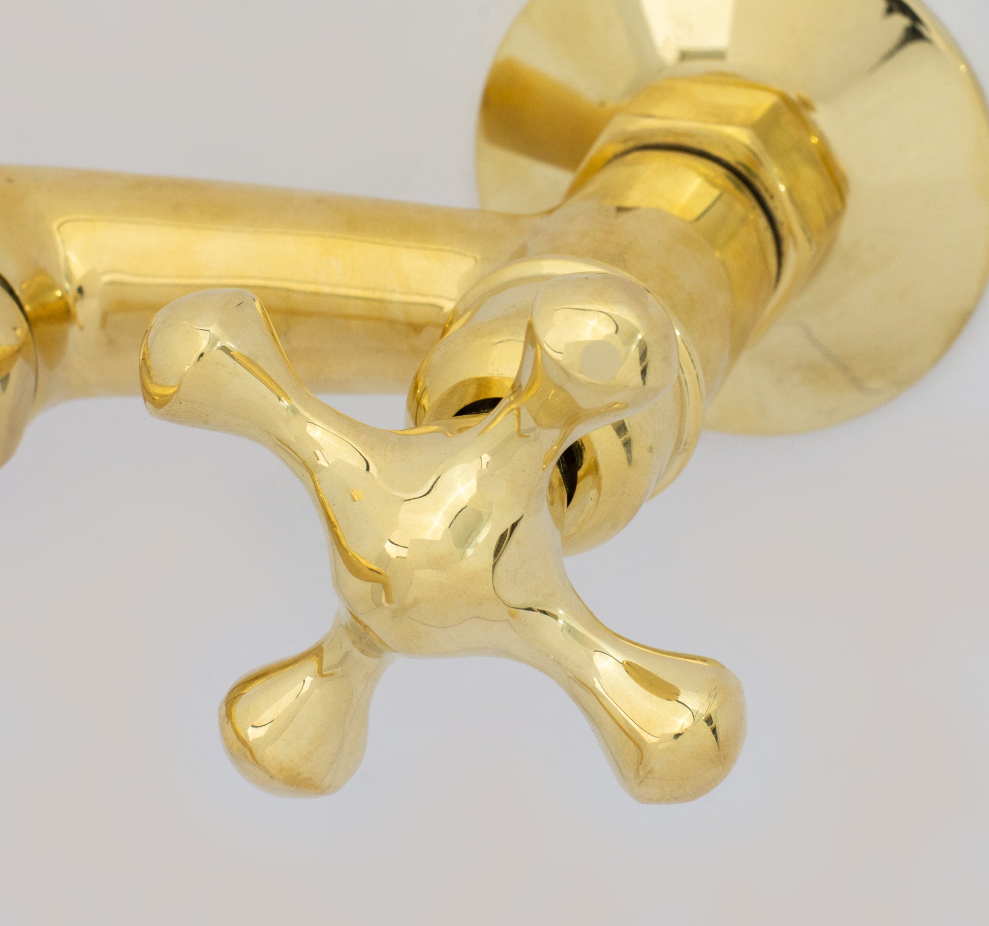 Unlacquered Brass Wall Faucet | Wall-Mounted Bridge Faucet