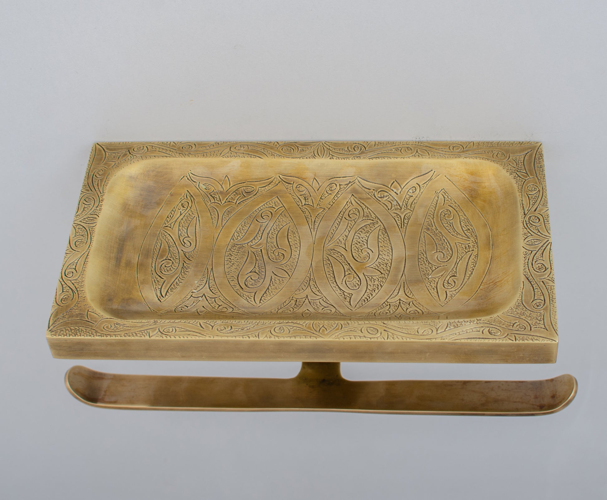Solid Brass Toilet Paper Holder With Shelf | Powder Room Roll Holder