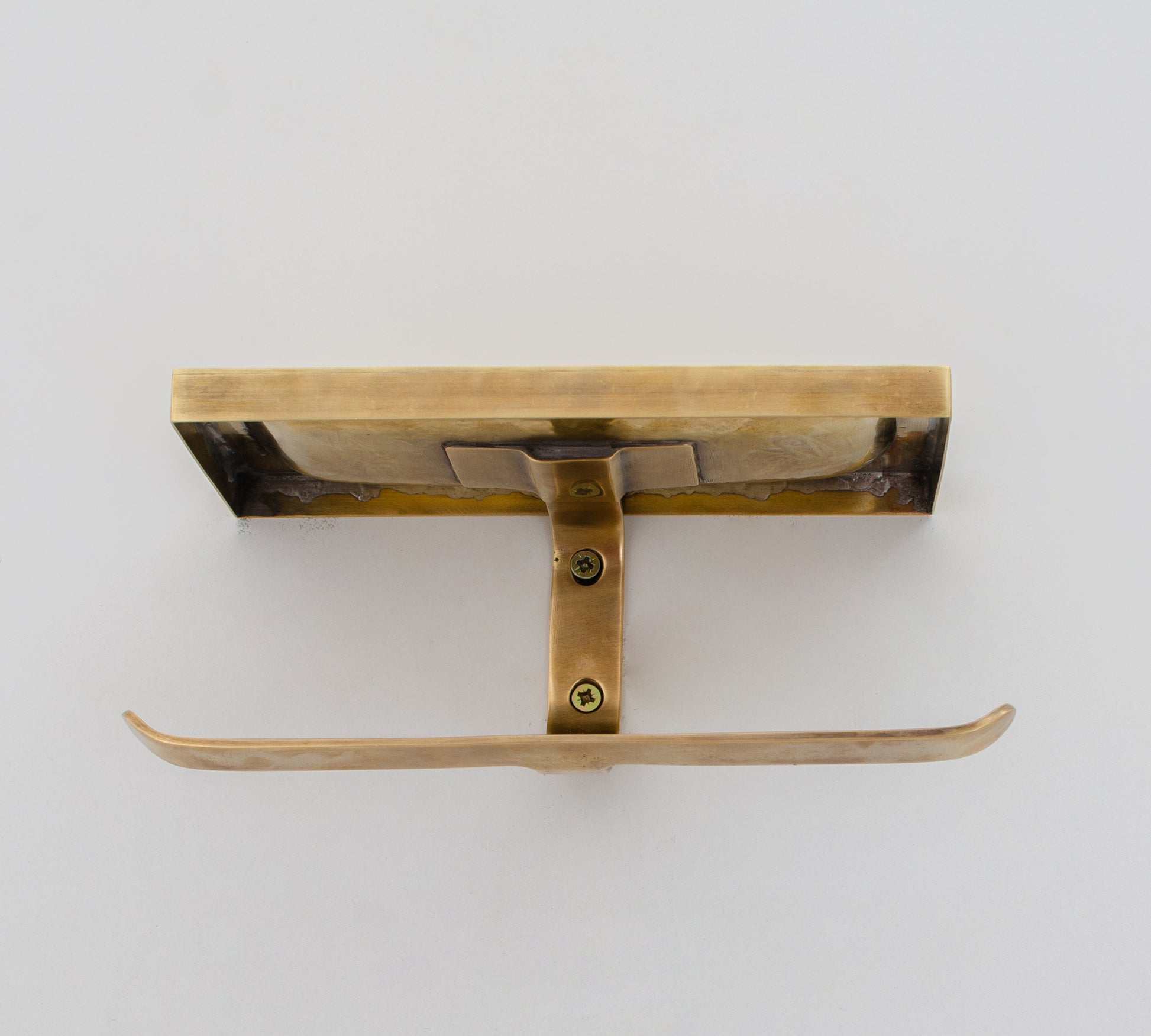 Solid Brass Toilet Paper Holder With Shelf | Powder Room Roll Holder