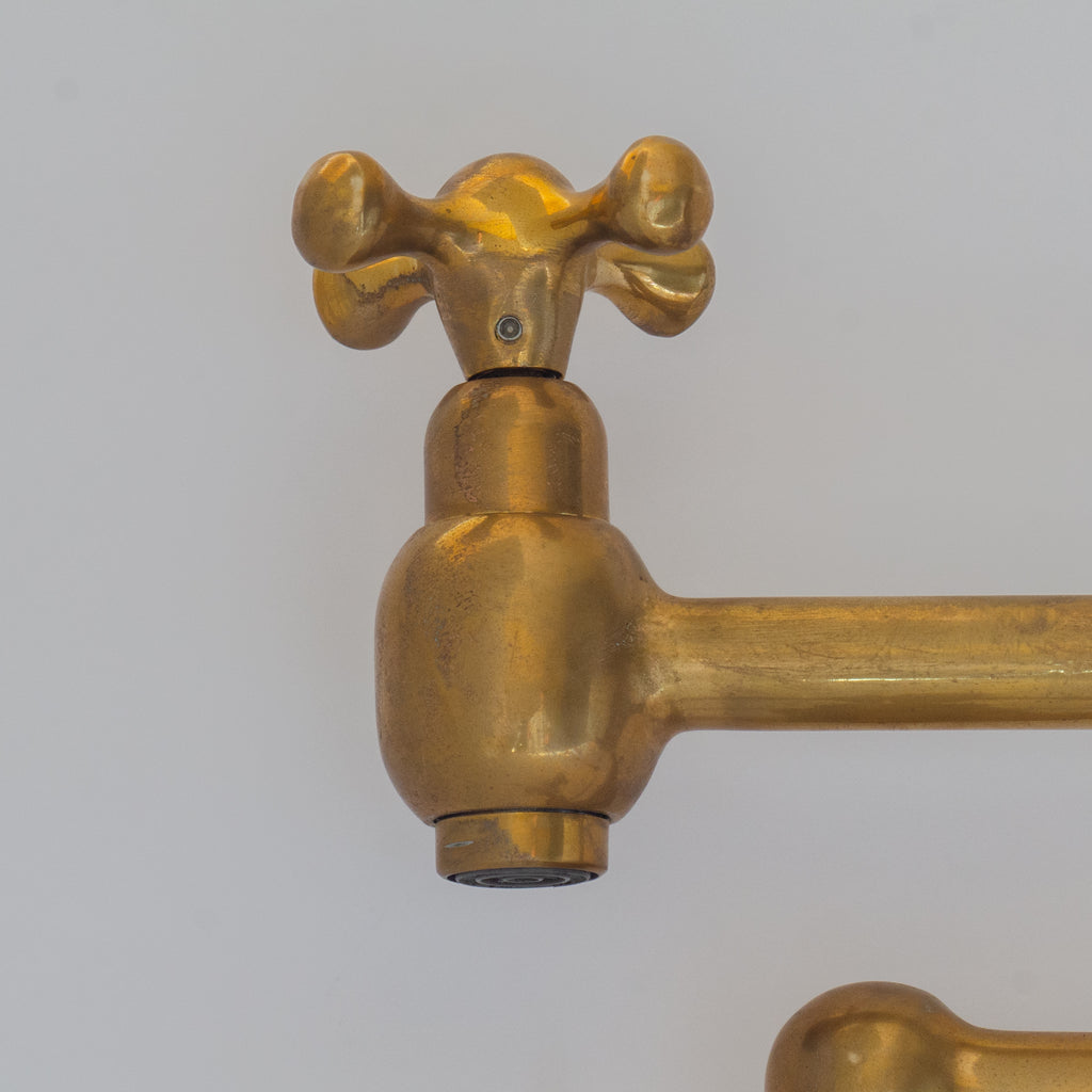 Unlacquered Brass Pot Filler, Kitchen Faucet, Aged Brass Faucet, Stove Faucet