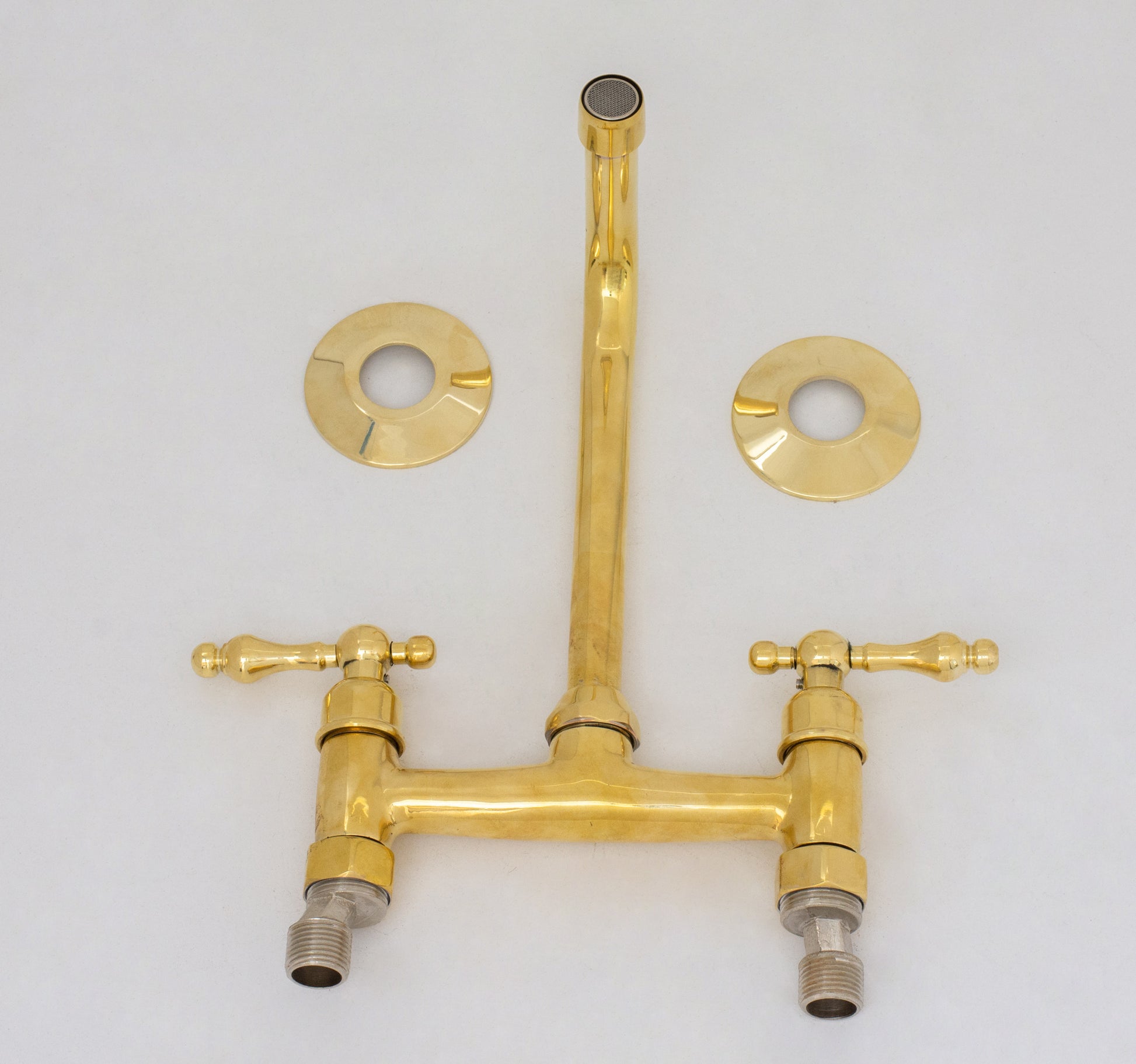 Unlacquered Brass Wall Faucet | Wall-Mounted Bridge Faucet