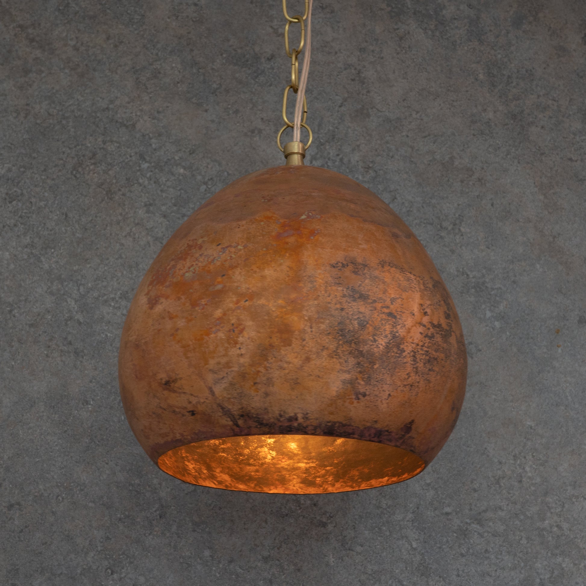 Oxidized Copper Teardrop Pendant | Handcrafted Moroccan Lamp - Insideast