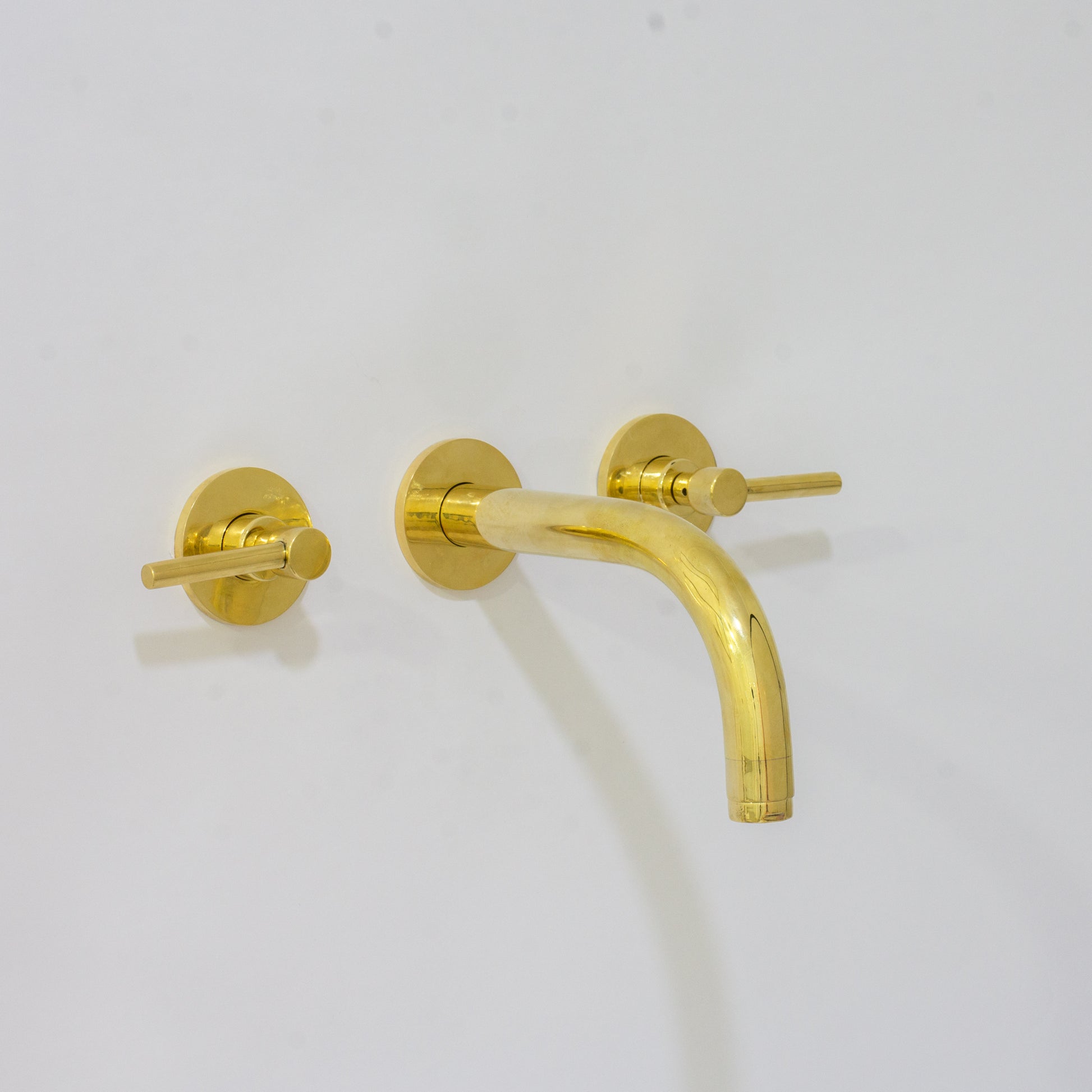 Unlacquered Solid Brass Wall Mounted Bathroom Vessel Sink Faucet, Antique Basin Vanity Faucet