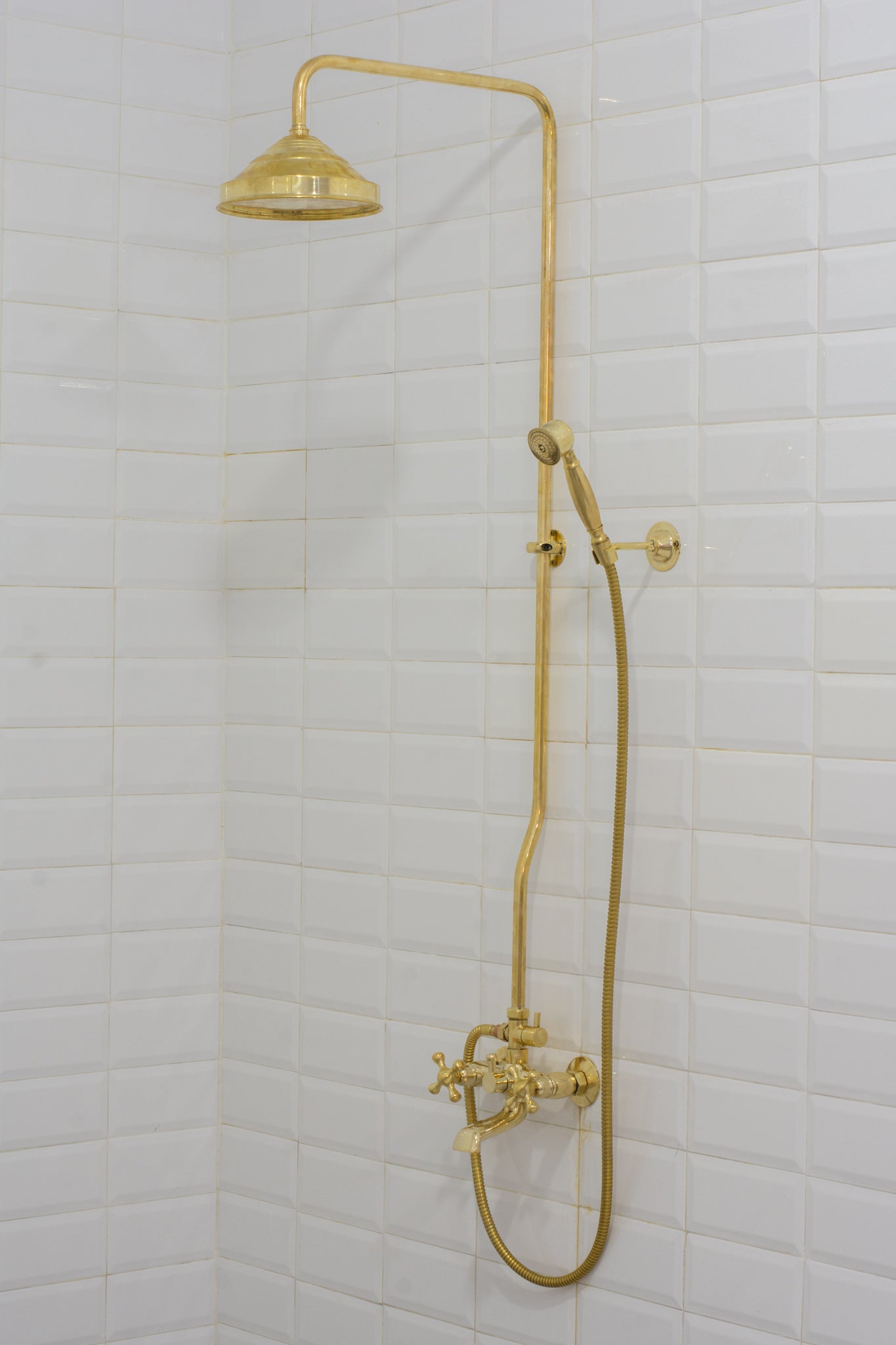 Heritage - Unlacquered Brass Exposed Shower System With Tub Filler
