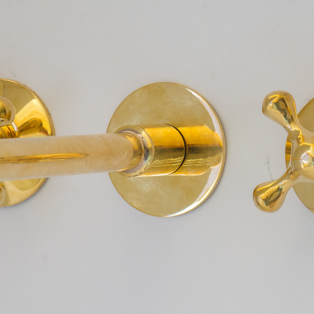 Unlacquered Brass Faucet, Wall Mount Bathroom Sink Faucet