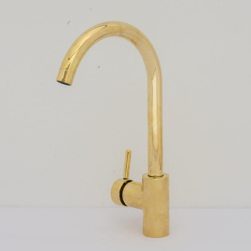 Unlacquered Brass Kitchen Faucet, Island Faucet, Antique Brass Sink Mixer Tap