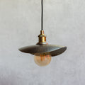 Hammered Bronze Finish Curved Plate Pendant Light, Solid Brass Ceiling Light, Leaf Pendant Light Bronze