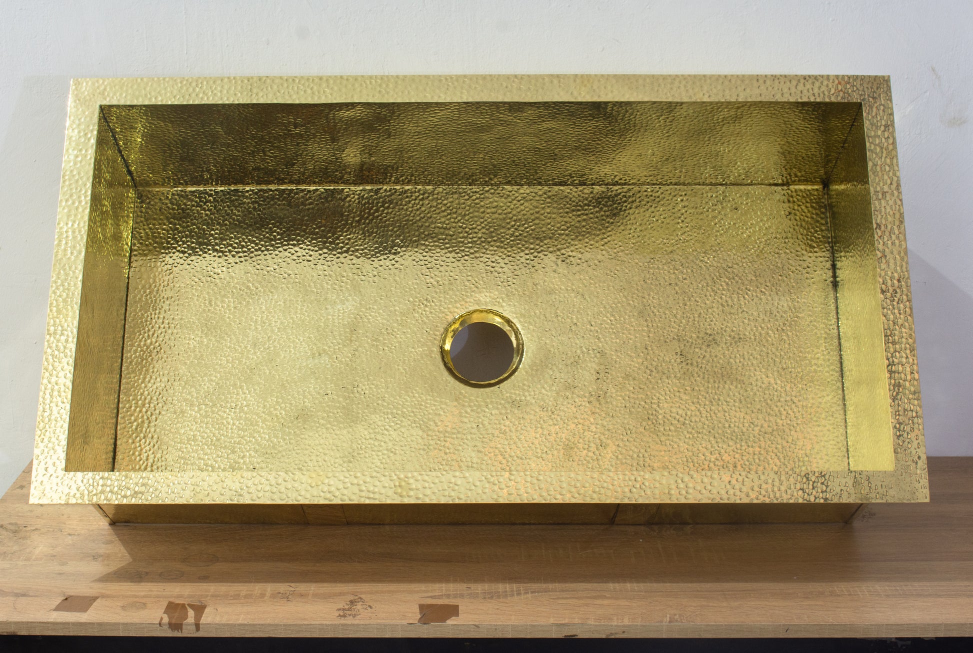40" Hammered Unlacquered Brass Farmhouse Sink, Customizable Solid Brass Undermount Kitchen Sink, Single Basin Farmhouse Sink
