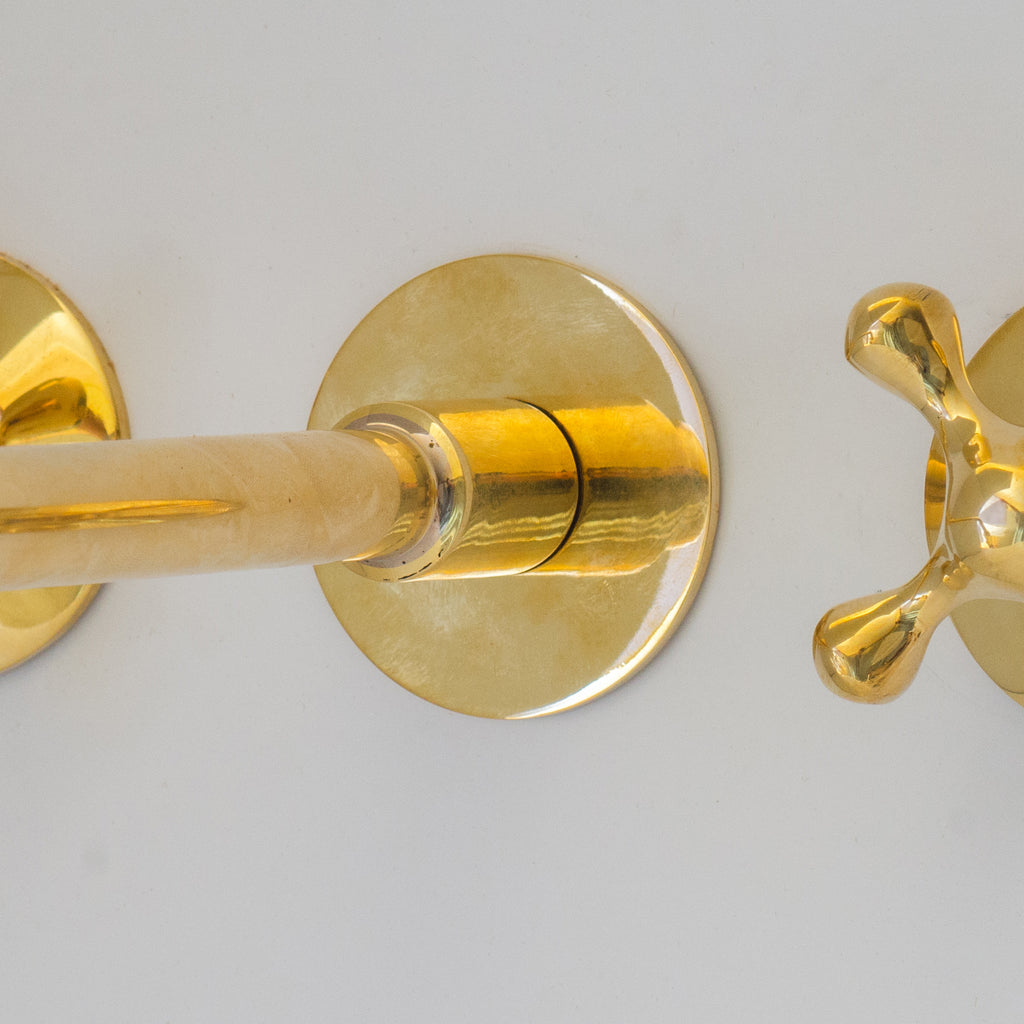 Unlacquered Brass Faucet, Wall Mount Bathroom Sink Faucet