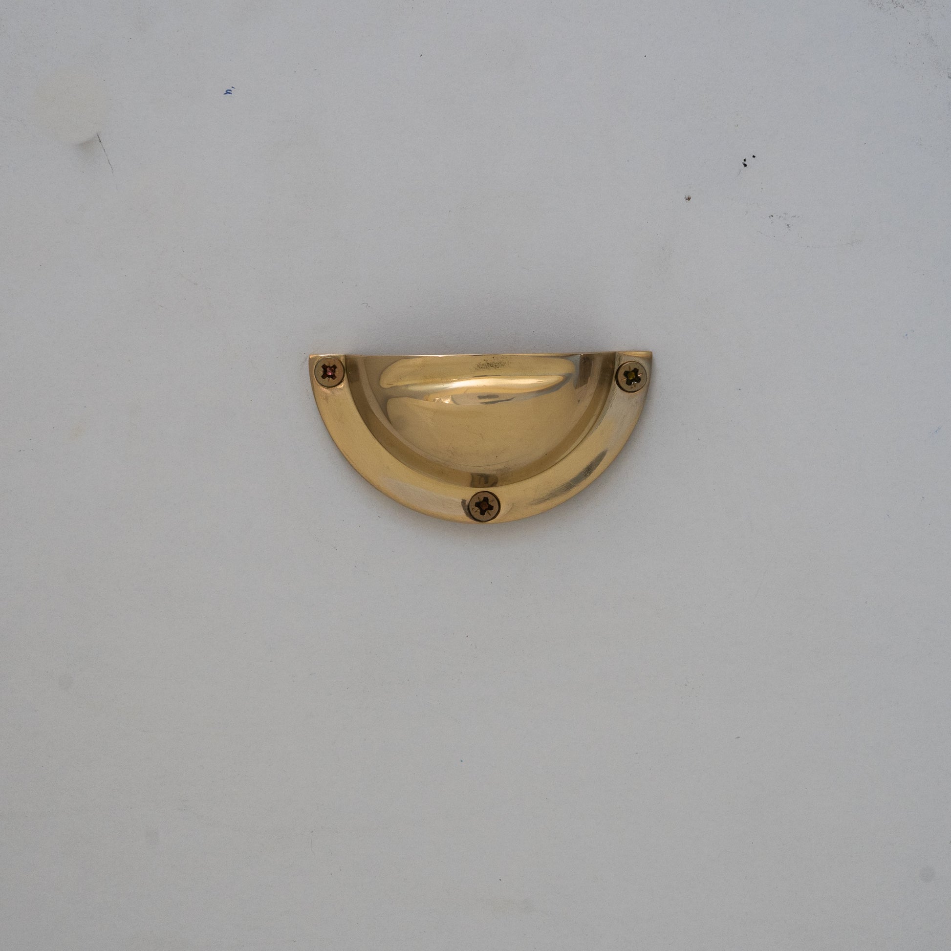 x3 Brass Kitchen Cup Handles, Handmade Cabinet Knobs, Unlacquered Brass Cup Pull Handles
