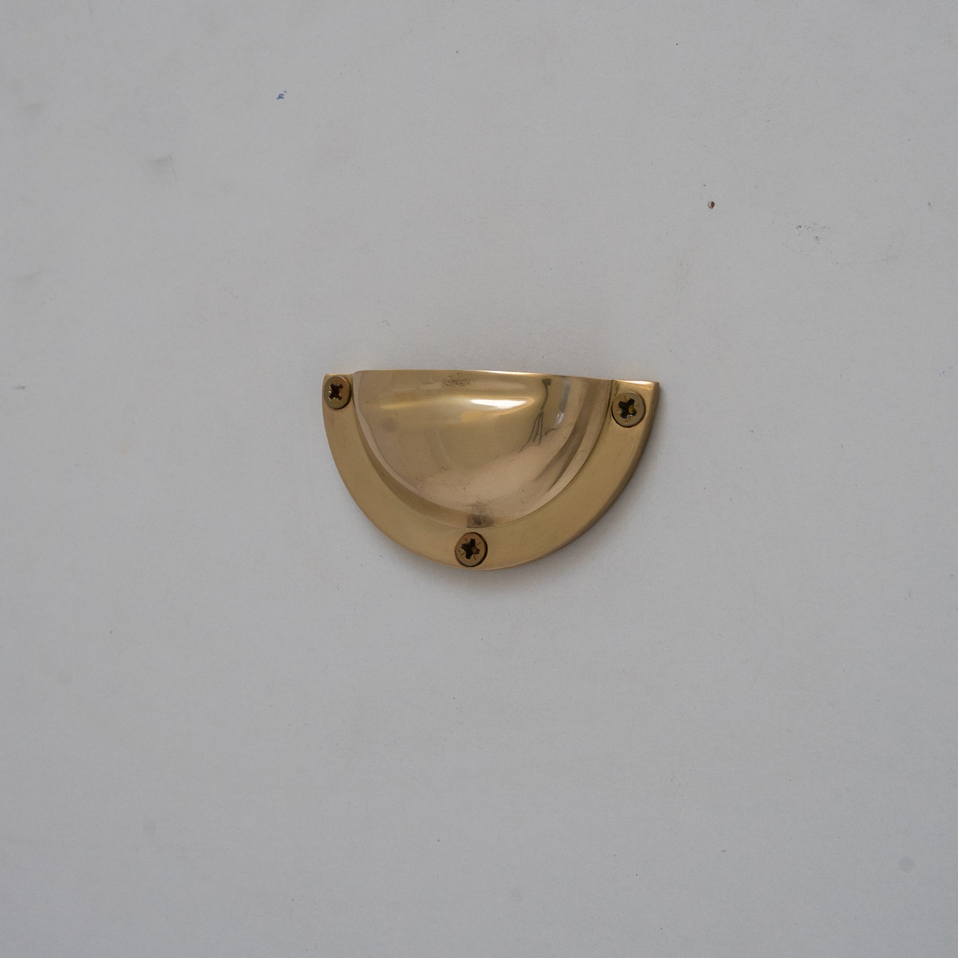 x3 Brass Kitchen Cup Handles, Handmade Cabinet Knobs, Unlacquered Brass Cup Pull Handles