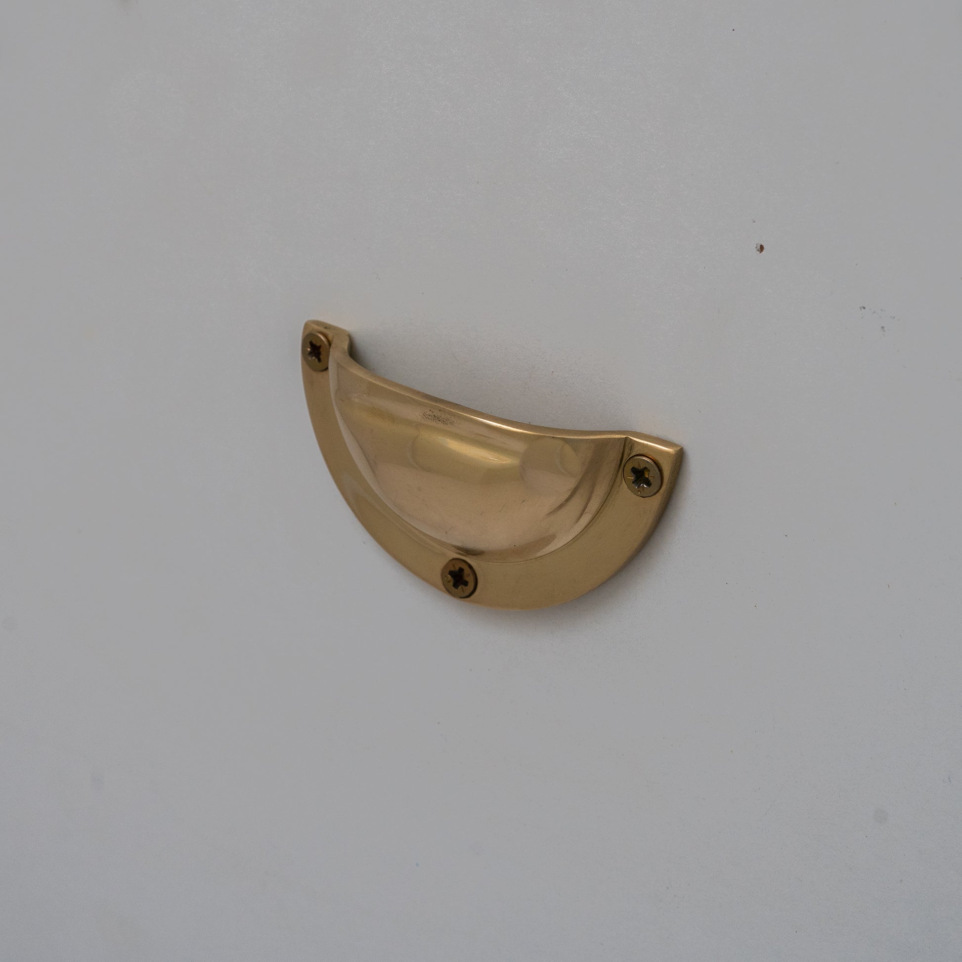 x3 Brass Kitchen Cup Handles, Handmade Cabinet Knobs, Unlacquered Brass Cup Pull Handles