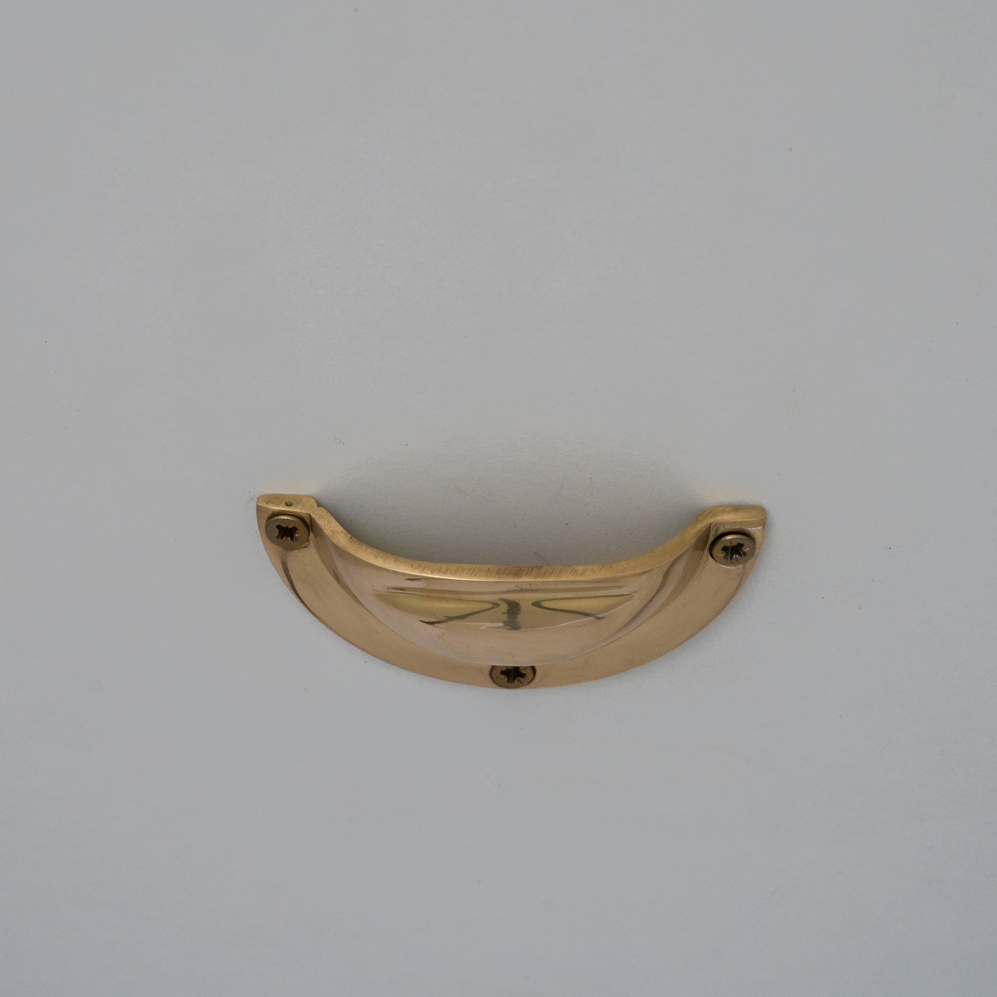 x3 Brass Kitchen Cup Handles, Handmade Cabinet Knobs, Unlacquered Brass Cup Pull Handles