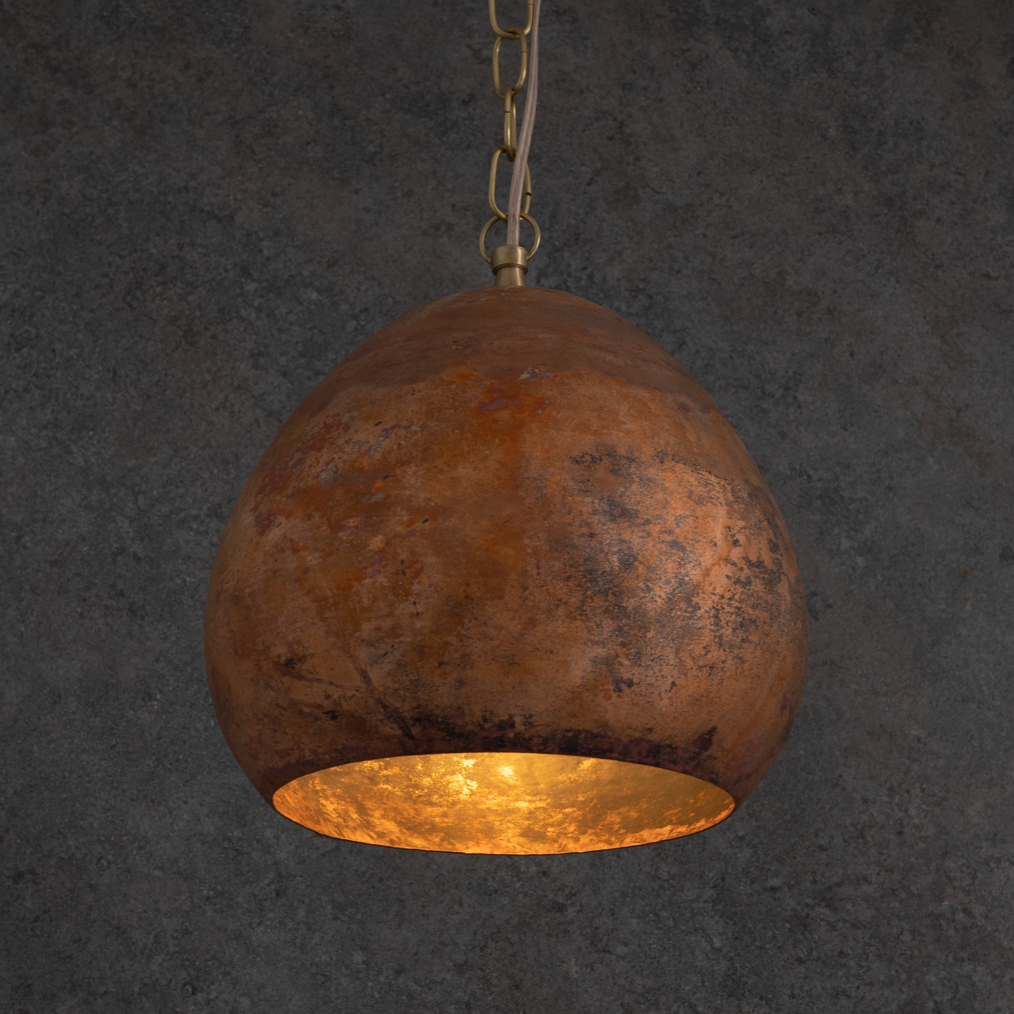 Oxidized Copper Teardrop Pendant | Handcrafted Moroccan Lamp - Insideast