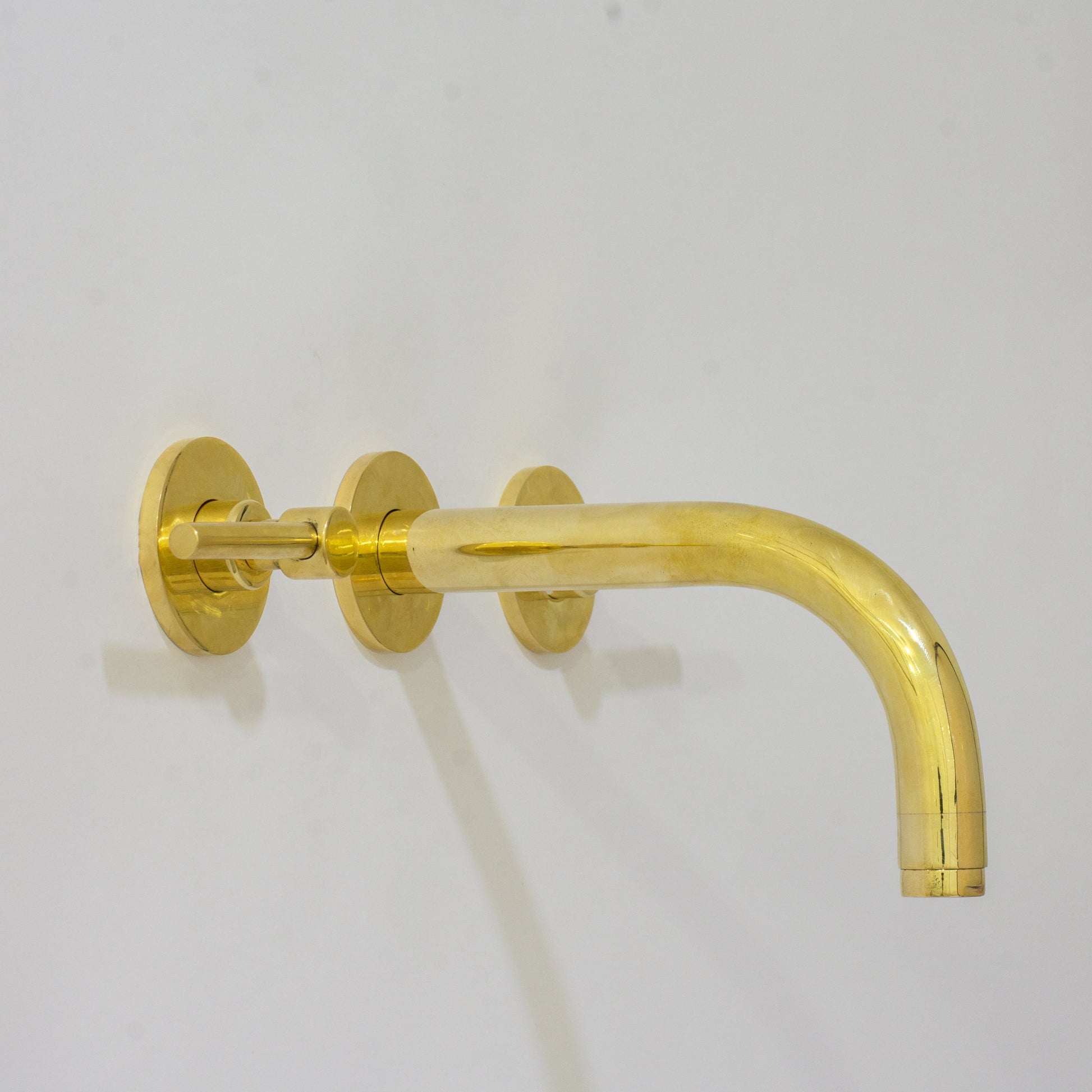 Unlacquered Solid Brass Wall Mounted Bathroom Vessel Sink Faucet, Antique Basin Vanity Faucet