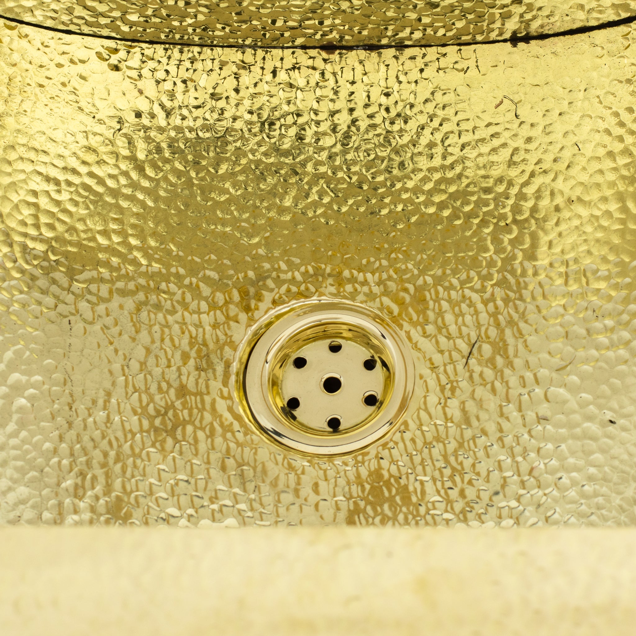 Solid Brass Undermount Bathroom Sink, Hammered Drop-in Vanity Sink With 3-Hole Waterfall Faucet, Undermount Deep Curved Basin