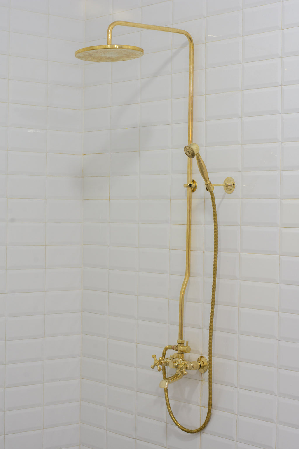 Heritage - Unlacquered Brass Exposed Shower System With Tub Filler