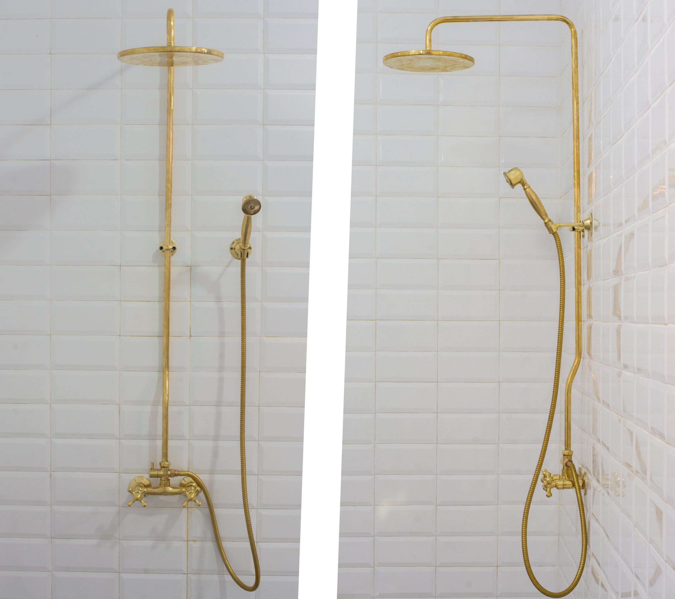 Heritage - Unlacquered Brass Exposed Shower System With Handheld