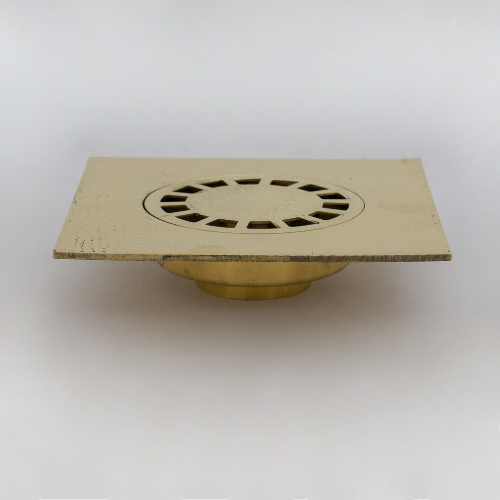 Solid Brass Floor Drain, Hammered Square Shower Drain