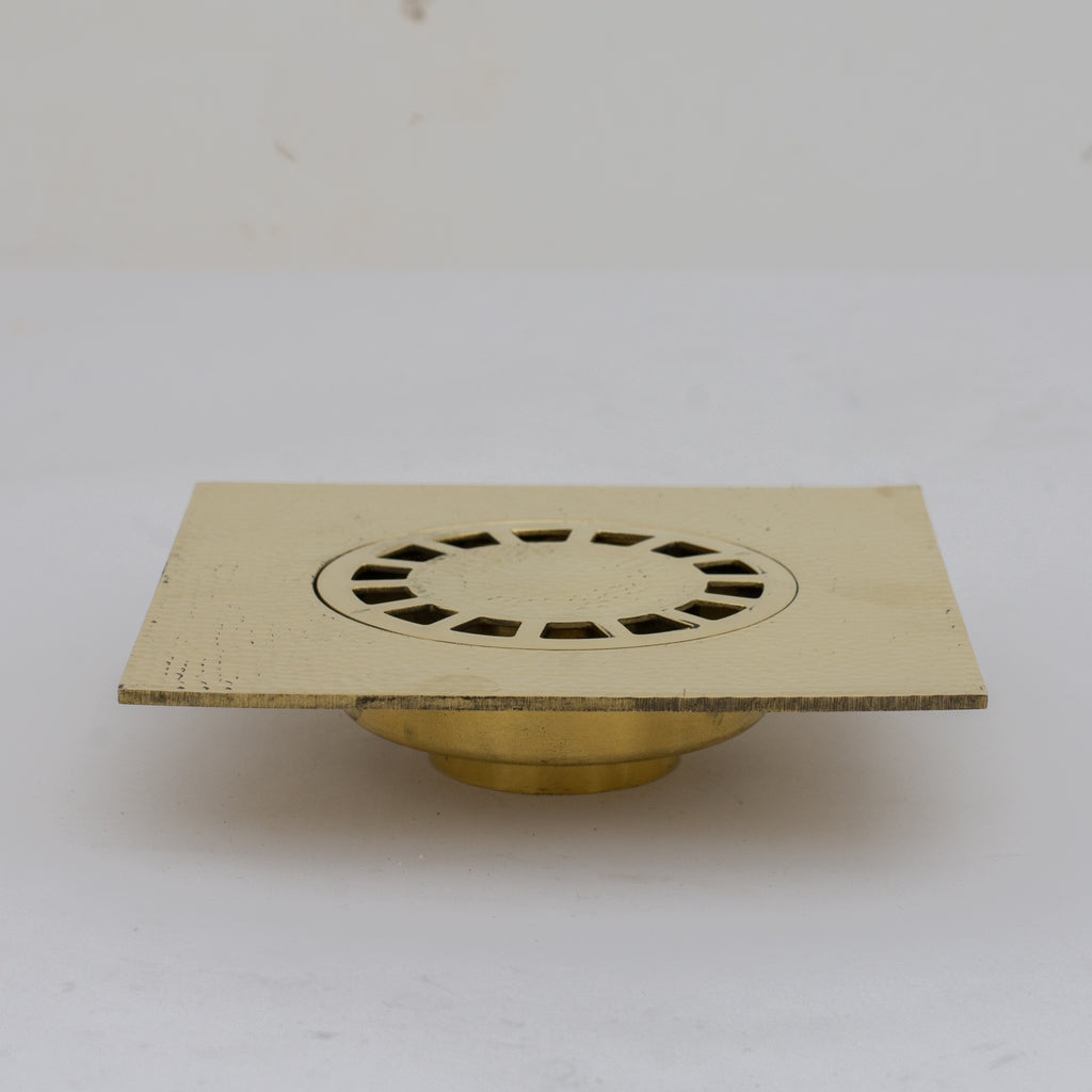 Solid Brass Floor Drain, Hammered Square Shower Drain