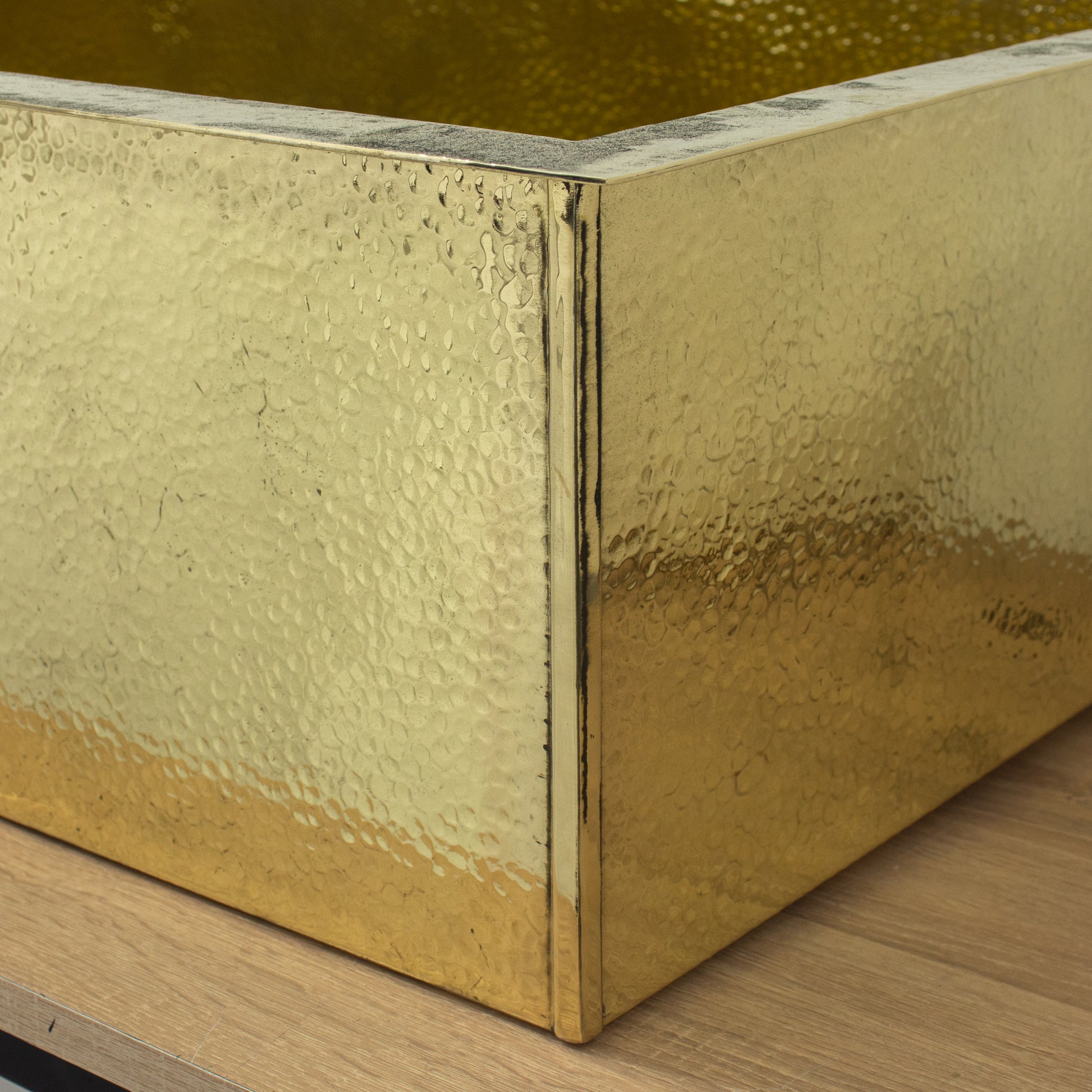 40" Hammered Unlacquered Brass Farmhouse Sink, Customizable Solid Brass Undermount Kitchen Sink, Single Basin Farmhouse Sink