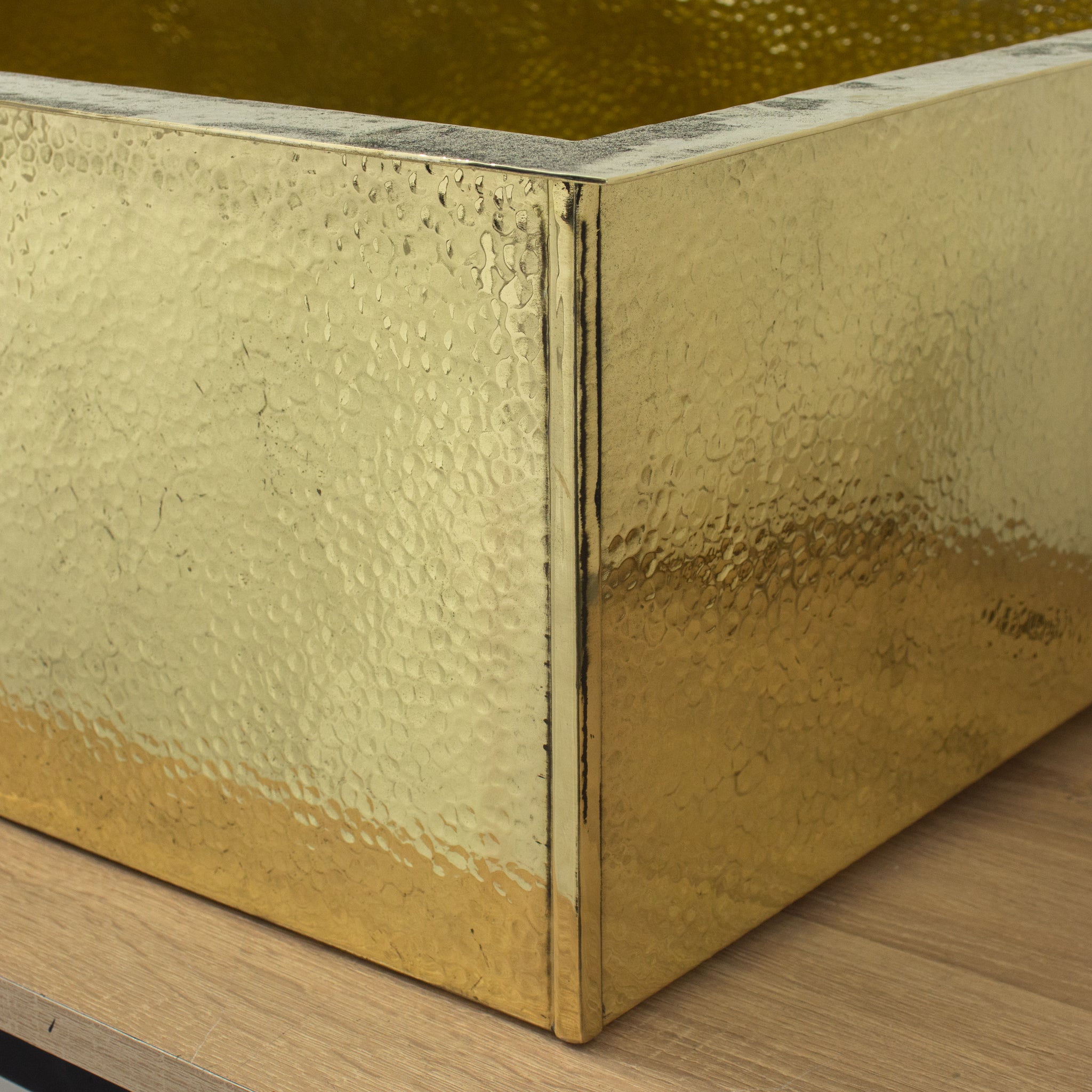 40" Hammered Unlacquered Brass Farmhouse Sink, Customizable Solid Brass Undermount Kitchen Sink, Single Basin Farmhouse Sink