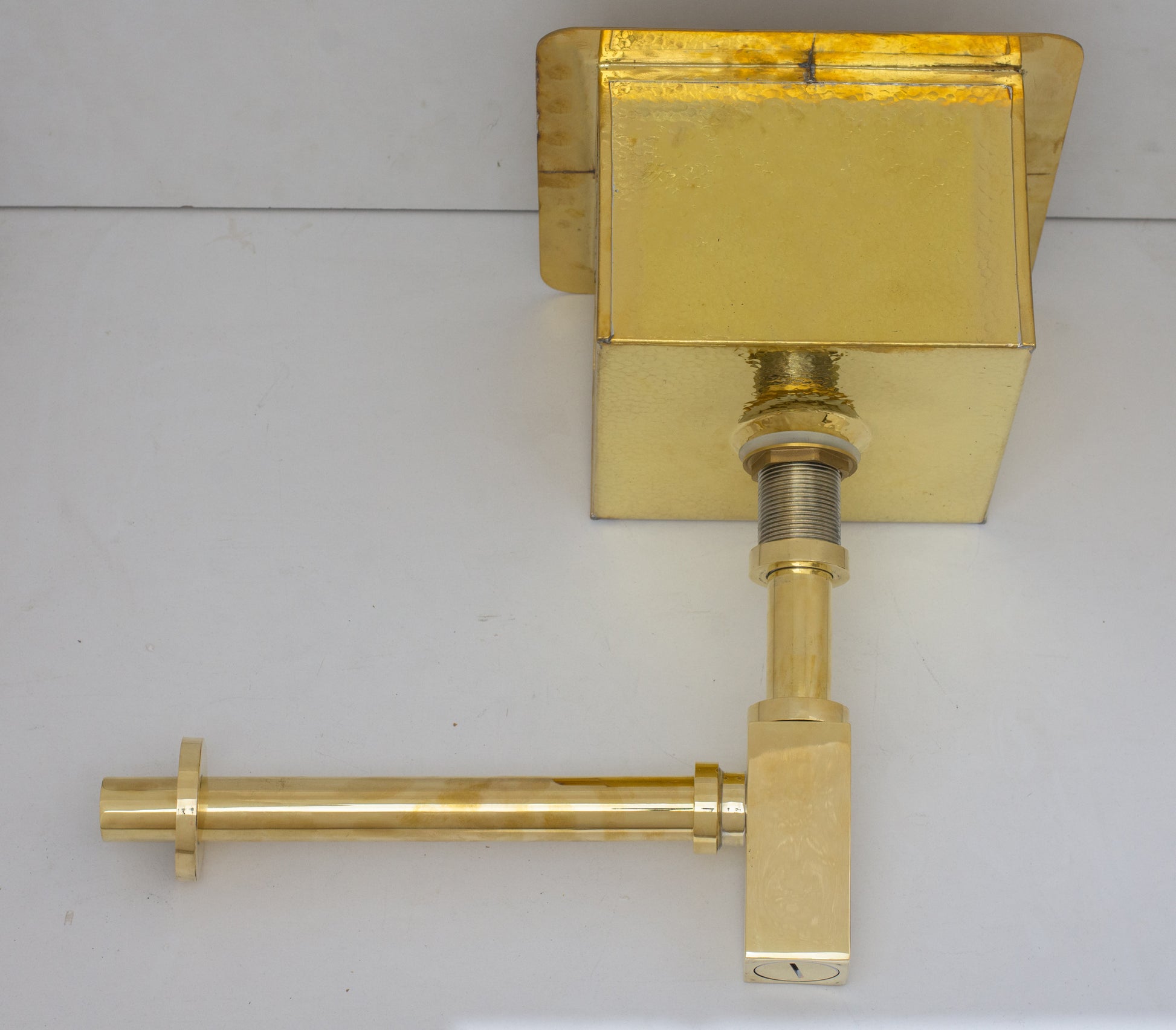 Solid Unlacquered Brass P-trap and Sink Stopper, Push Up Button, Pop Up Drain, Brass Water Trap