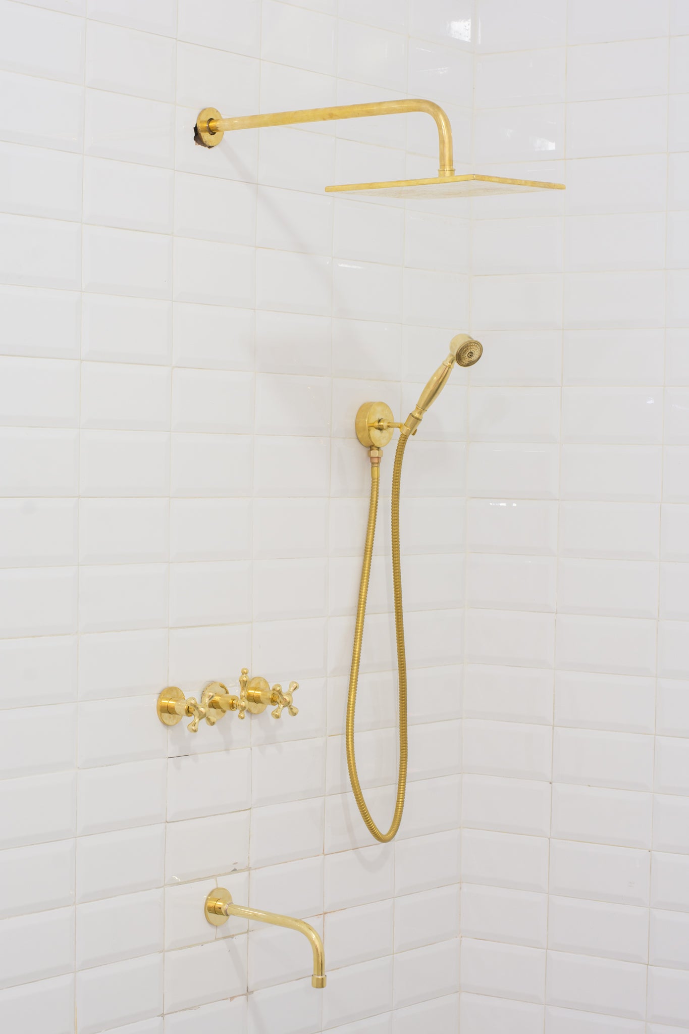 Unlacquered Brass Shower | Rain Shower Set | 3 Options