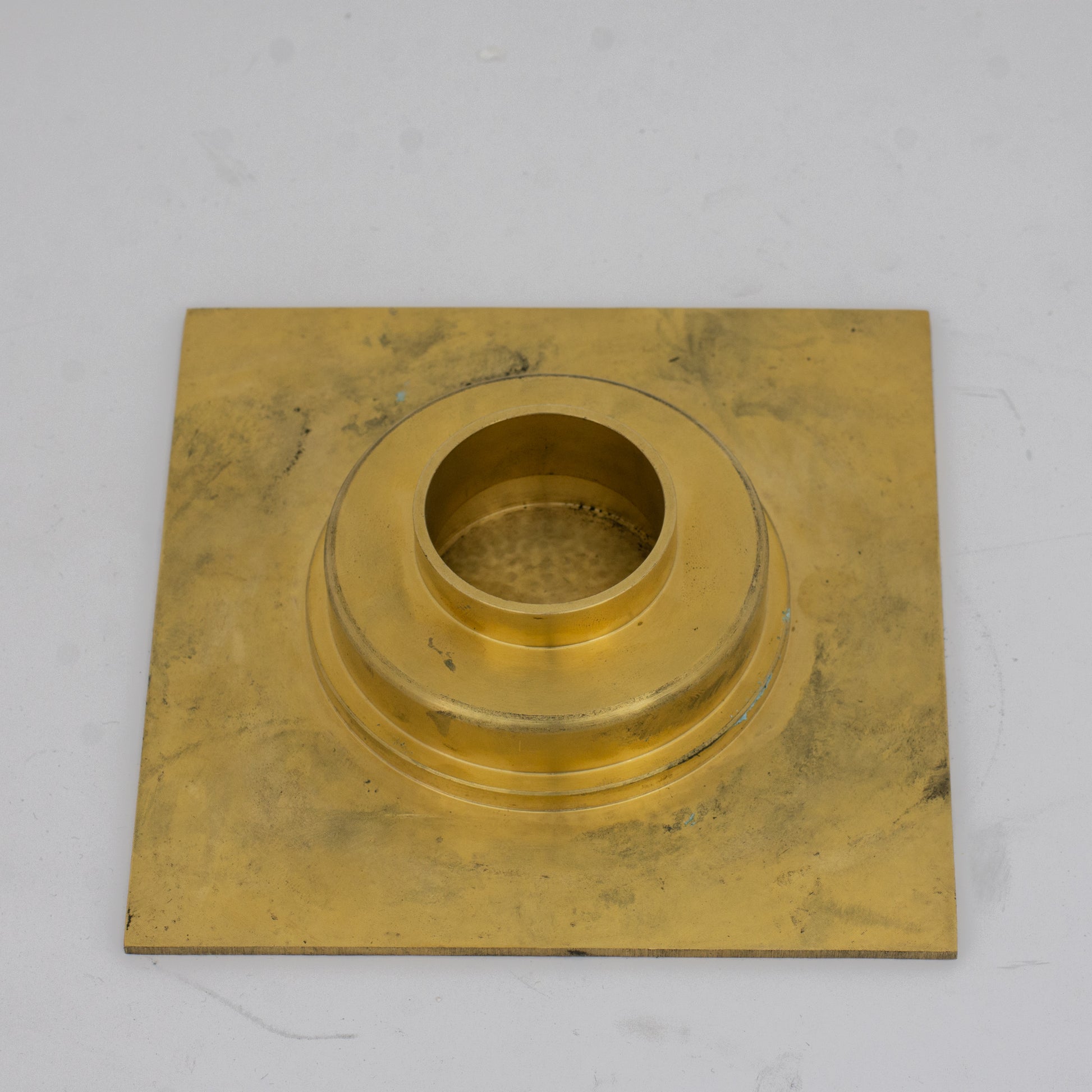 Solid Brass Floor Drain, Hammered Square Shower Drain