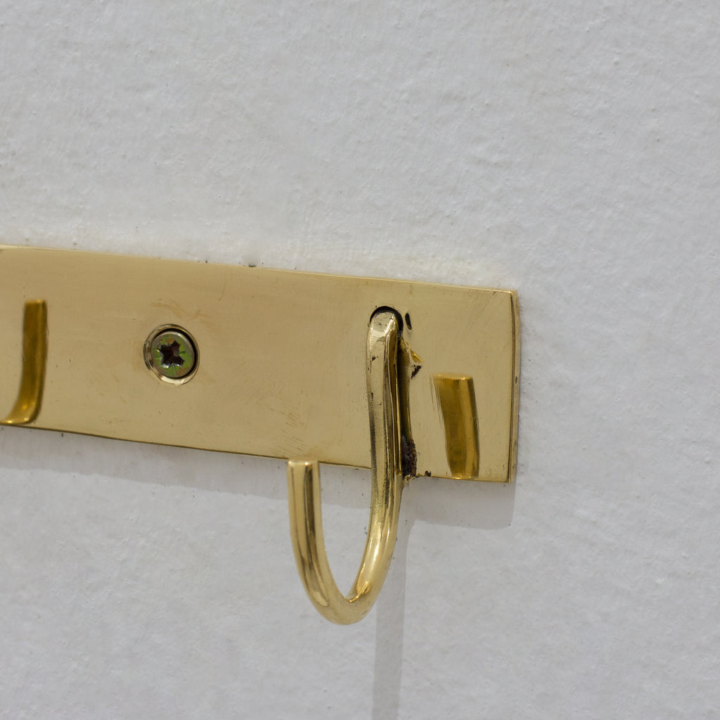 Solid Brass Coat Hooks Rack, Wall Mounted Hanger Hooks, Hallway Hooks