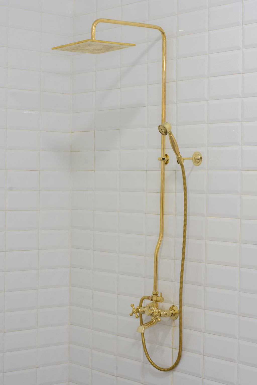 Heritage - Unlacquered Brass Exposed Shower System With Tub Filler