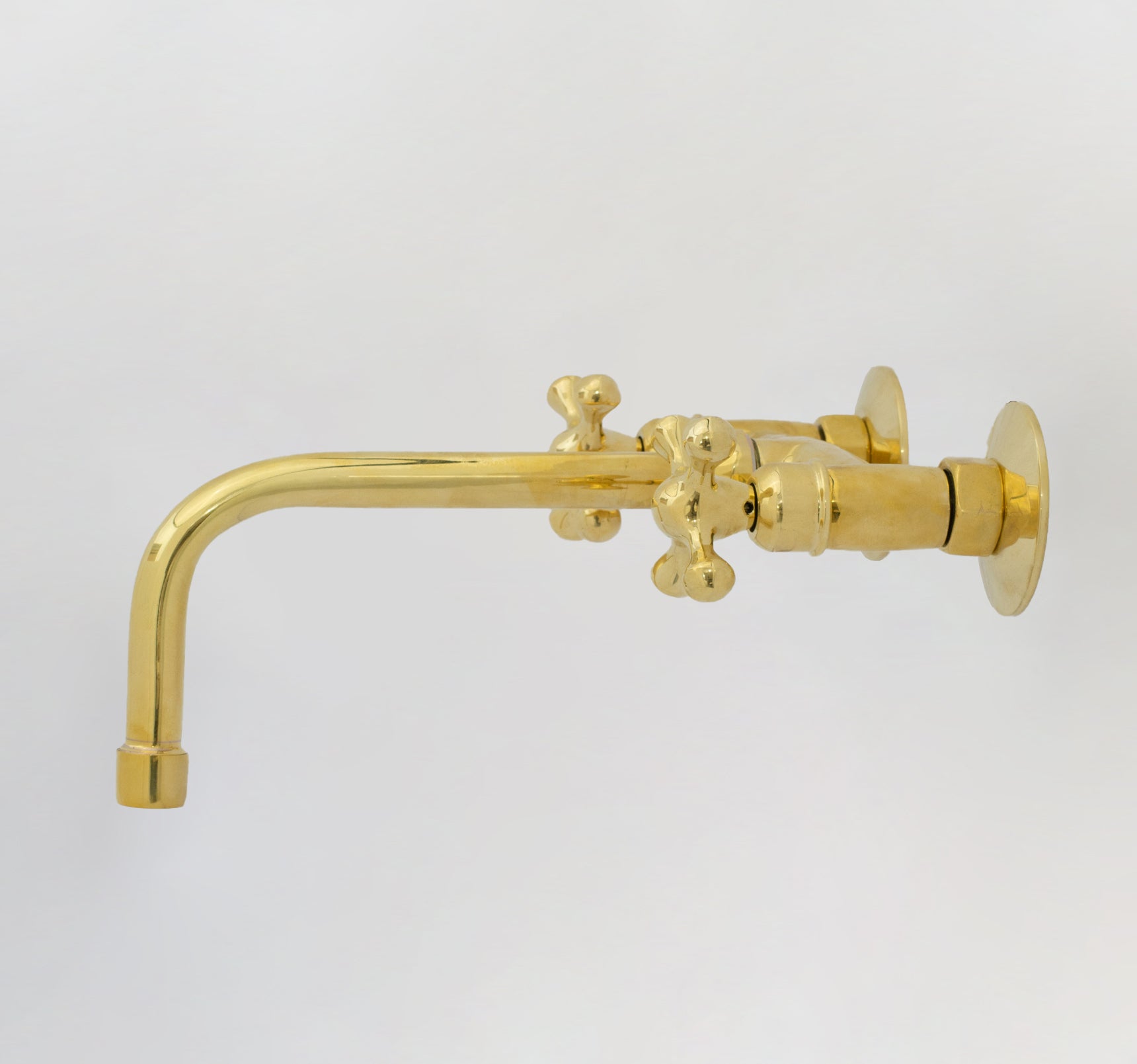 Unlacquered Brass Wall Faucet | Wall-Mounted Bridge Faucet