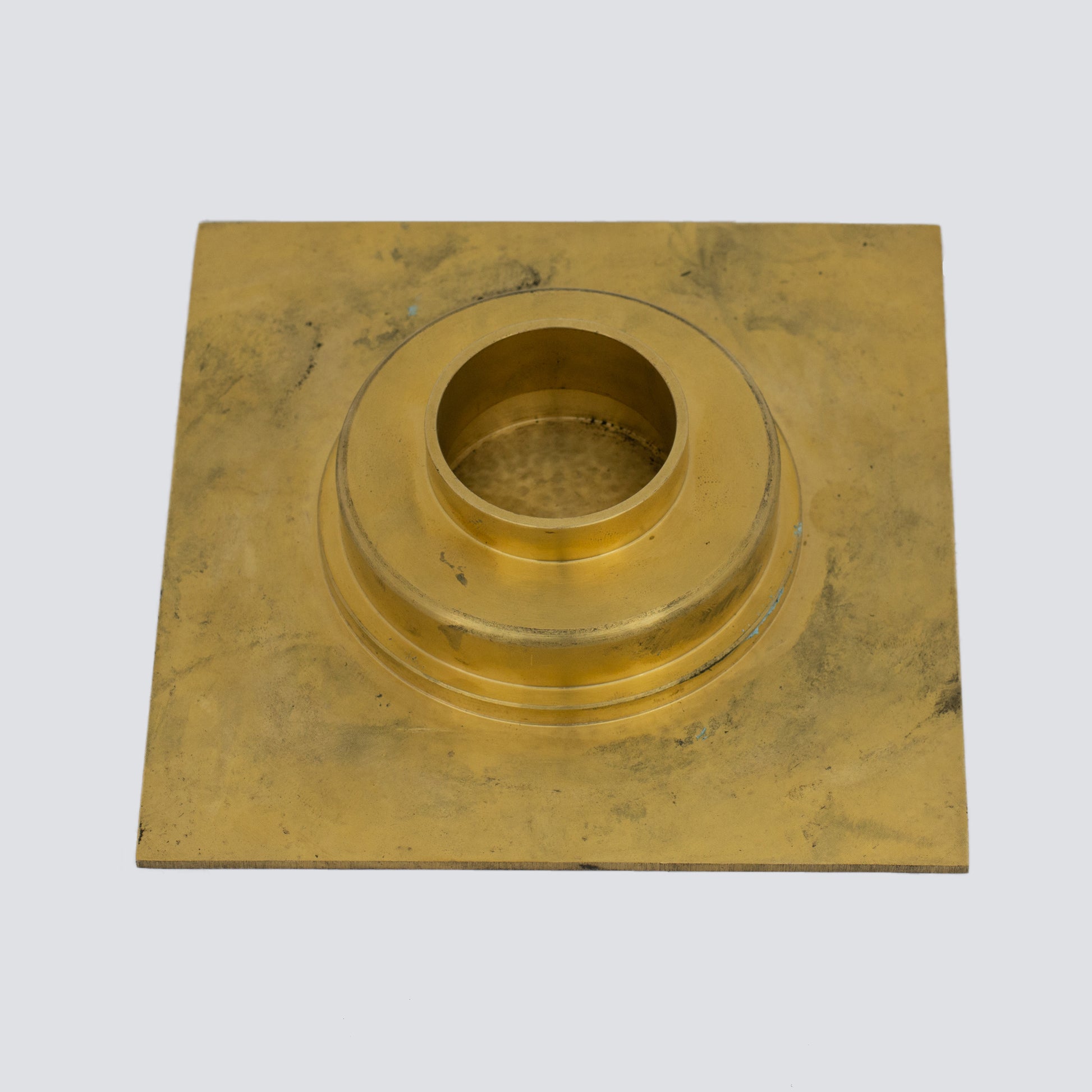 Solid Brass Floor Drain, Hammered Square Shower Drain