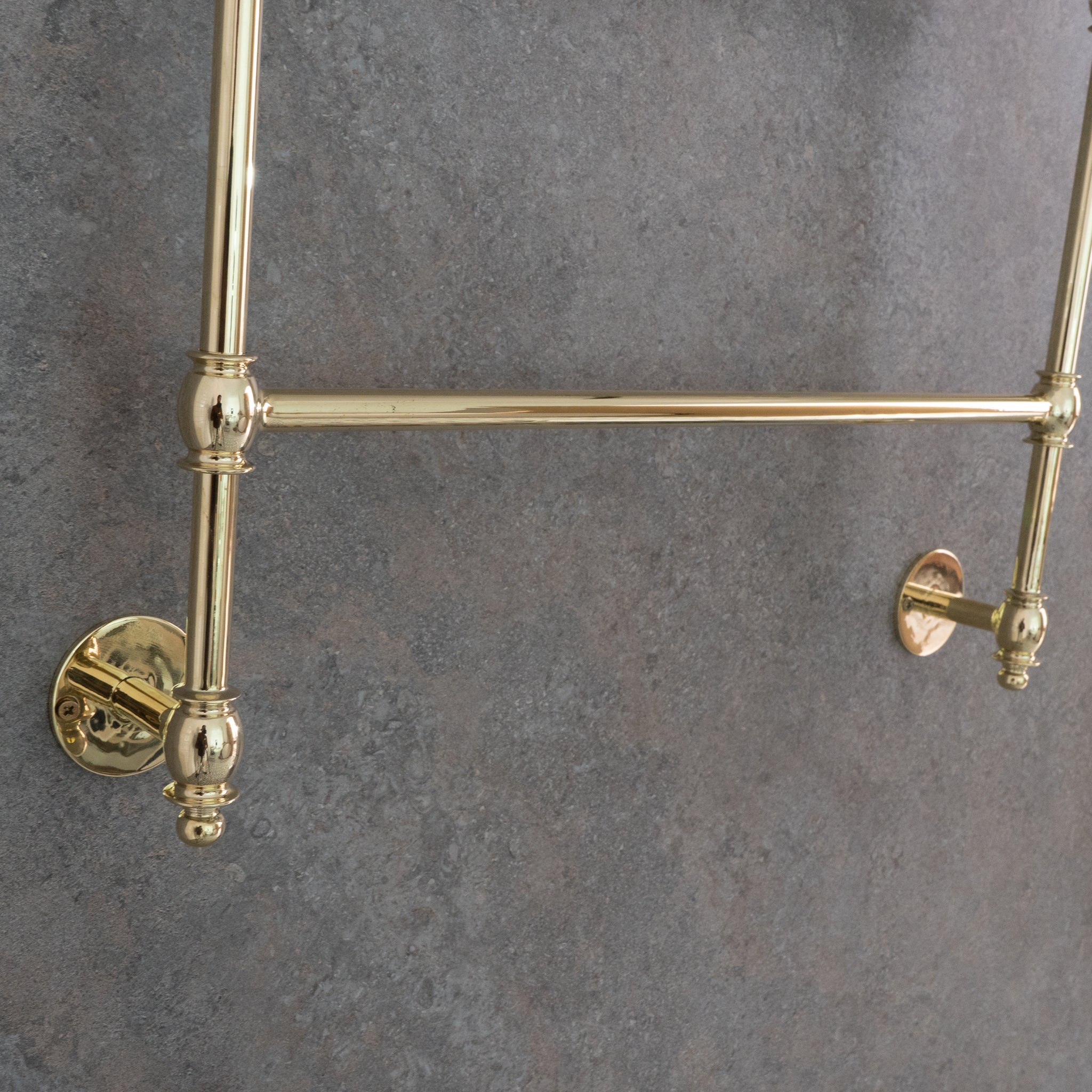Unlacquered Brass Towel Organizer | Towel Rail