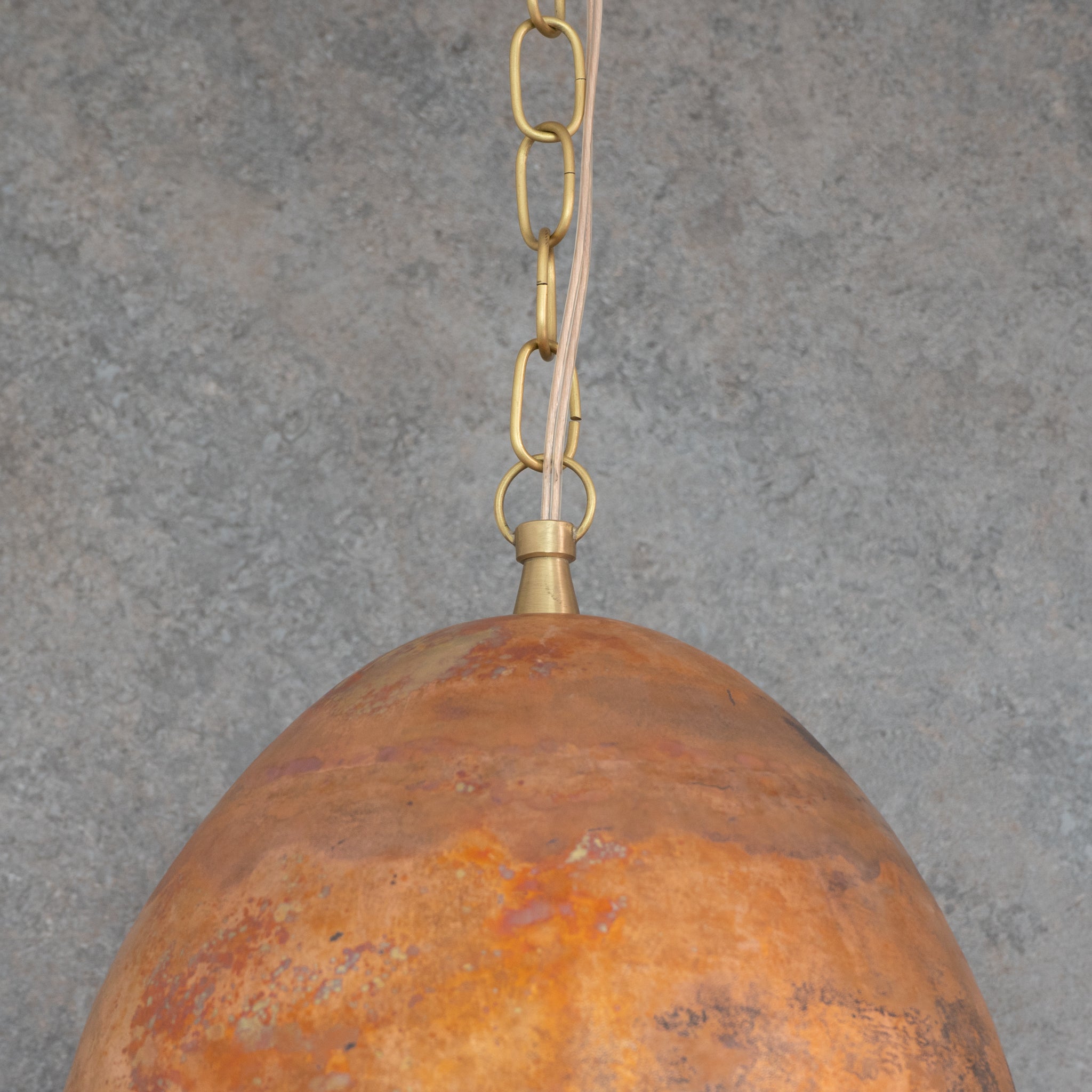 Oxidized Copper Teardrop Pendant | Handcrafted Moroccan Lamp - Insideast