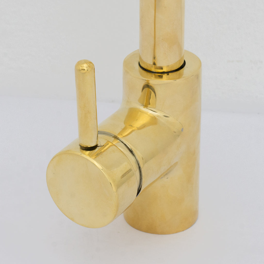 Unlacquered Brass Kitchen Faucet, Island Faucet, Antique Brass Sink Mixer Tap