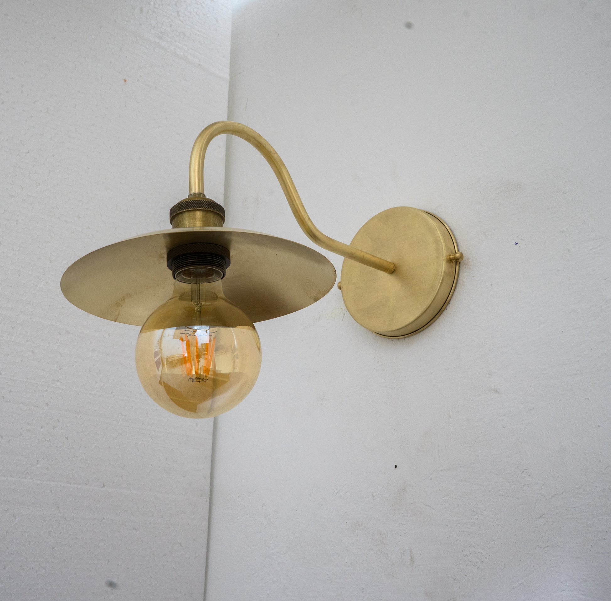 Brushed Brass Wall Sconce Light, Solid Brass Wall Lamp, Wall Lighting Fixture
