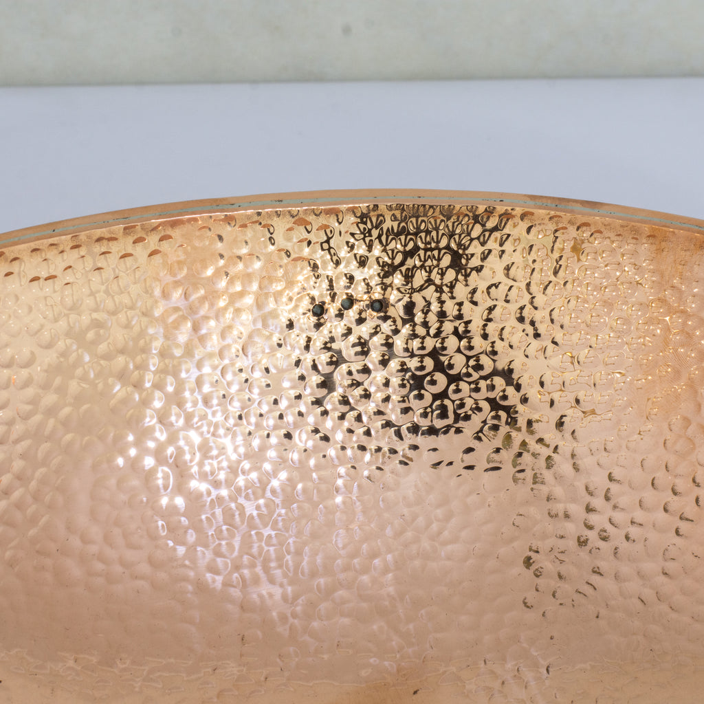 Oval Solid Copper Vessel Sink, Hammered Bathroom Vanity Sink, Powder Room Basin Sink