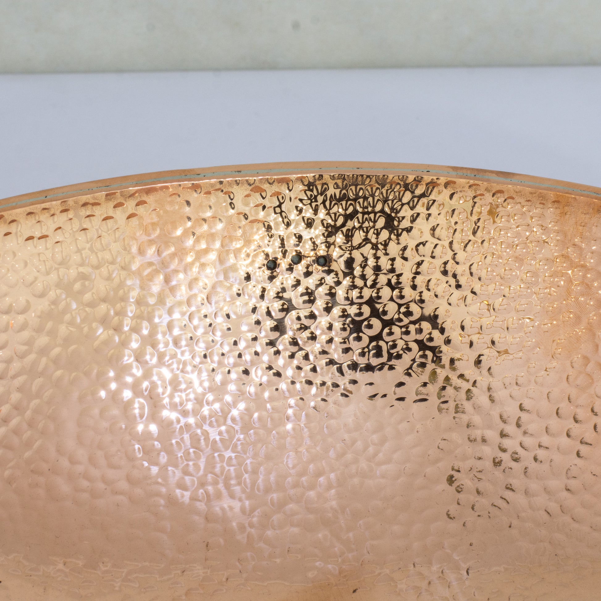Oval Solid Copper Vessel Sink, Hammered Bathroom Vanity Sink, Powder Room Basin Sink