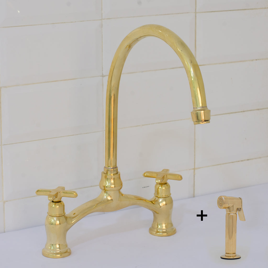 Verdeau - Unlacquered Bridge Kitchen Faucet