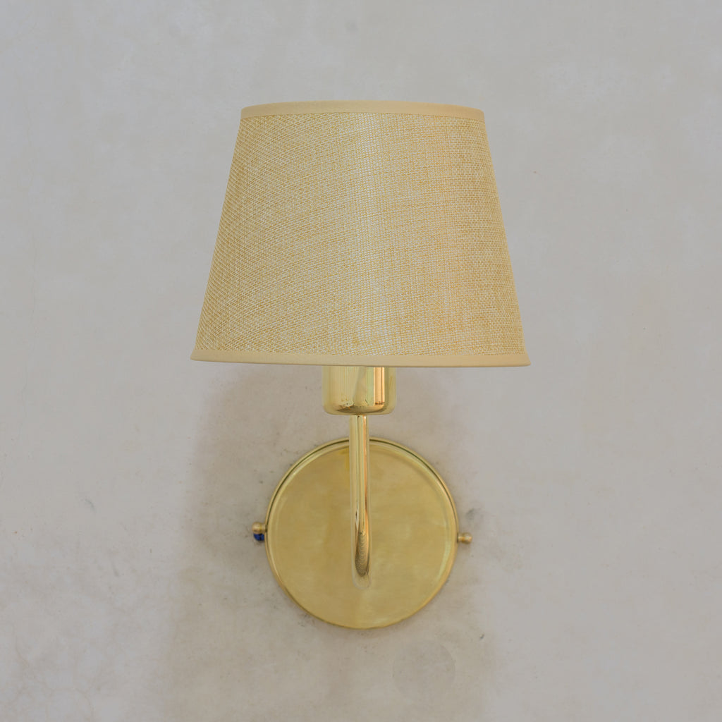 Handcrafted Brass Wall Sconce, Wall Light With Tissue Cover, Living Room Wall Light, Indoor Wall Lamp