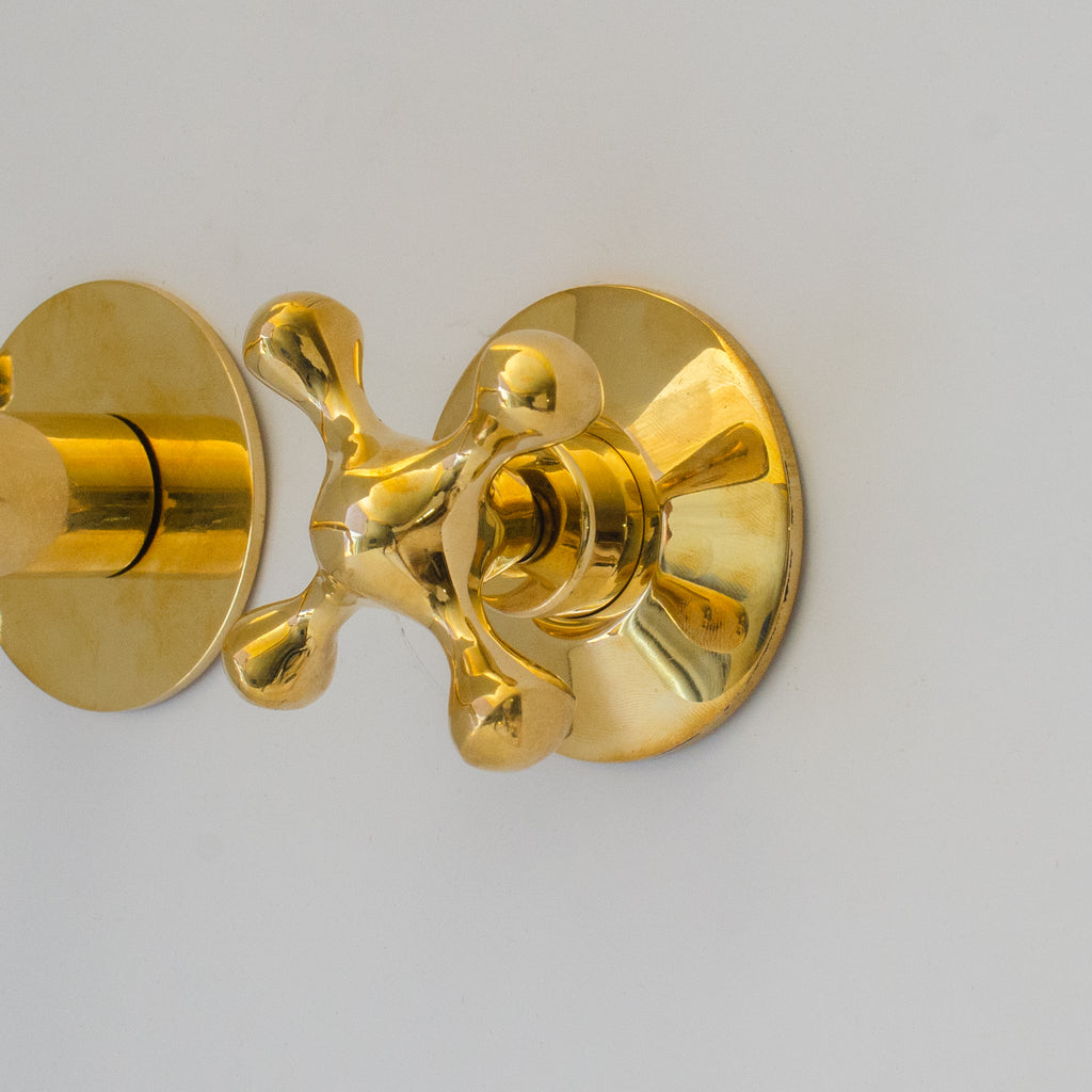 Unlacquered Brass Faucet, Wall Mount Bathroom Sink Faucet