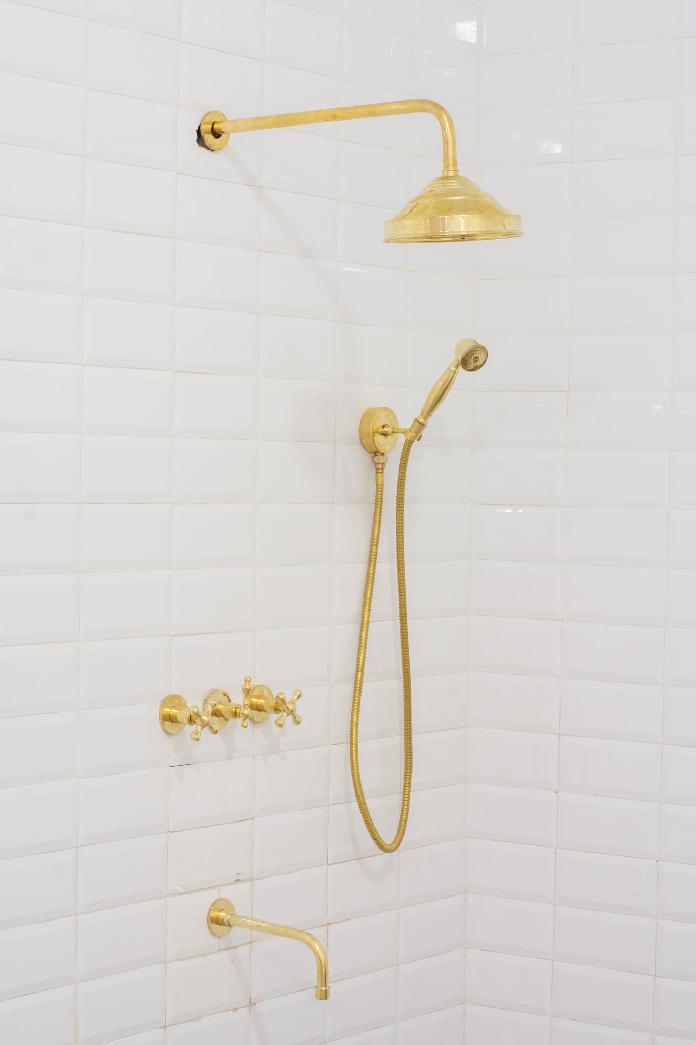 Unlacquered Brass Shower | Rain Shower Set | 3 Options