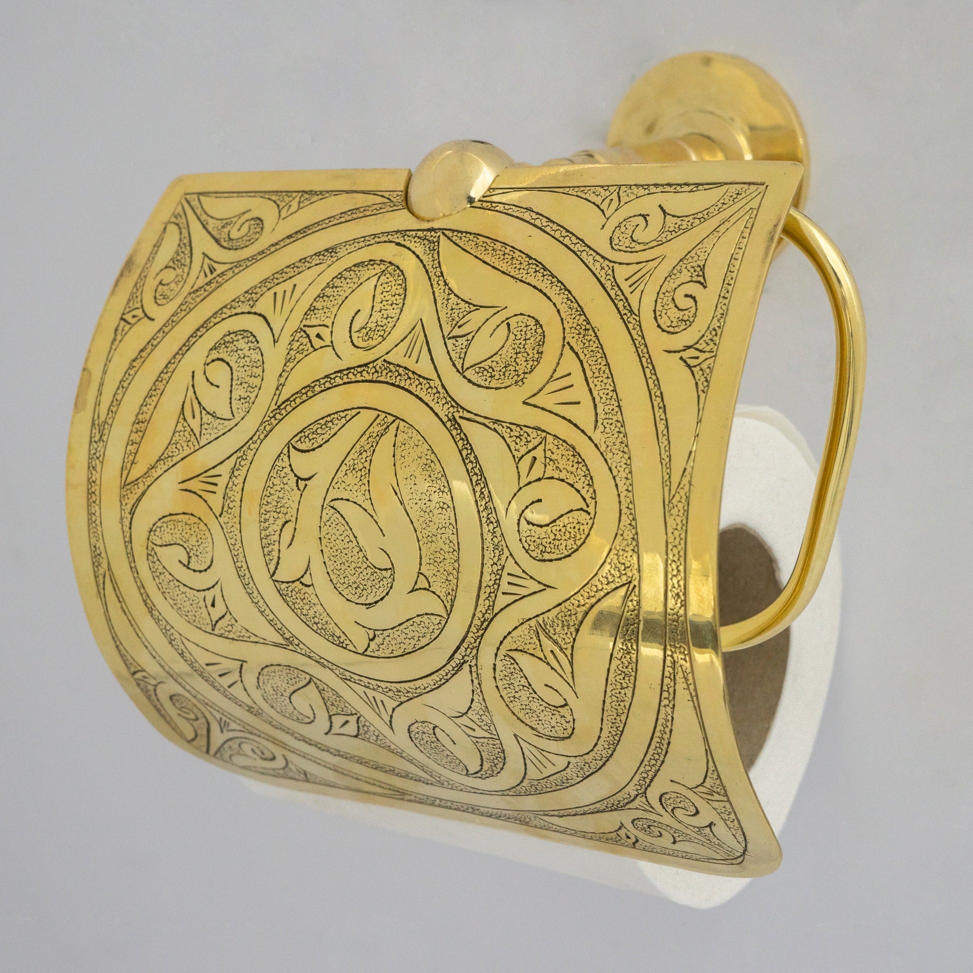 Solid Brass Toilet Paper Holder With Sliding Cover | Bathroom Tissue Holder